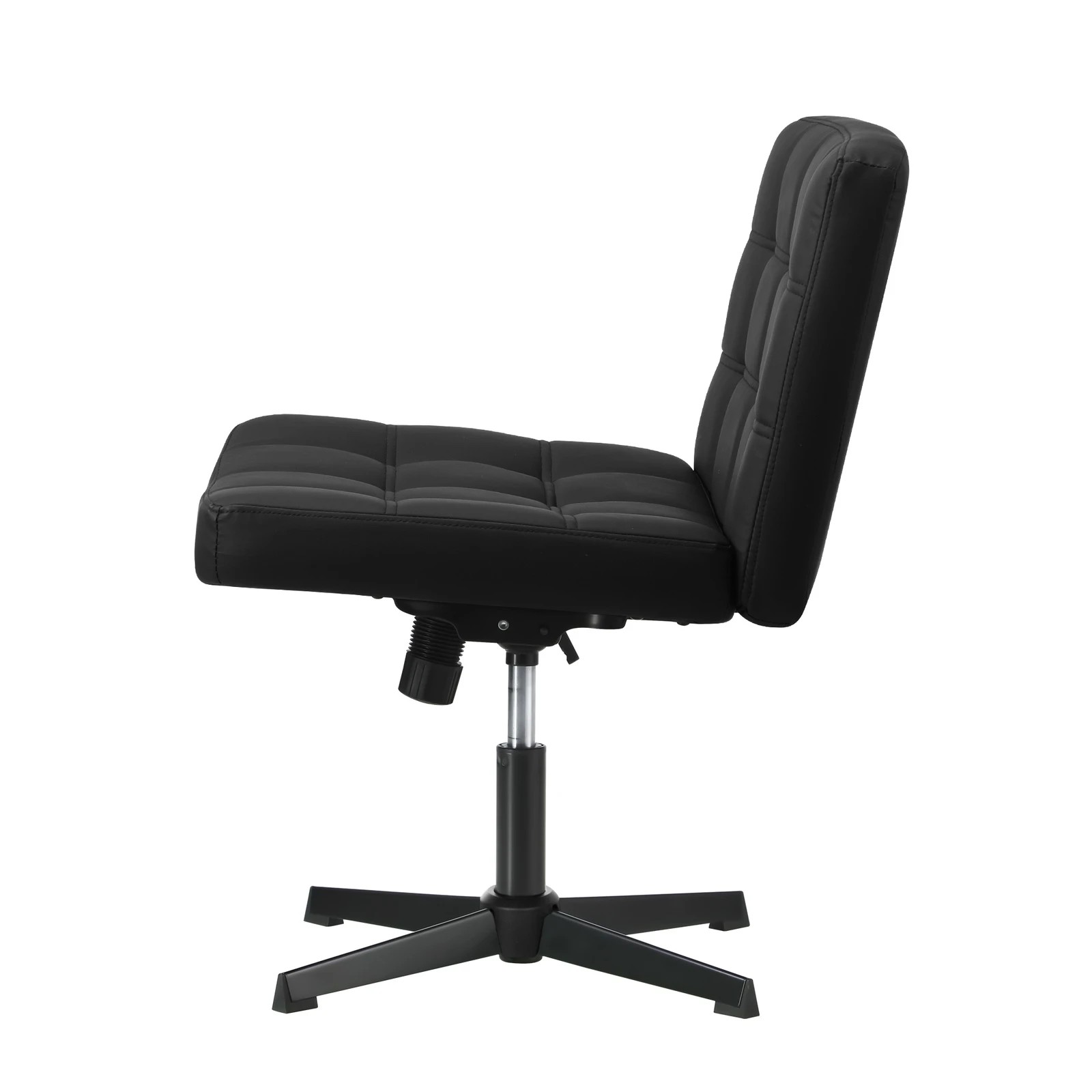 8 Oikiture Armless Office Desk Chair Faux Leather
 - Black, 8 of 10