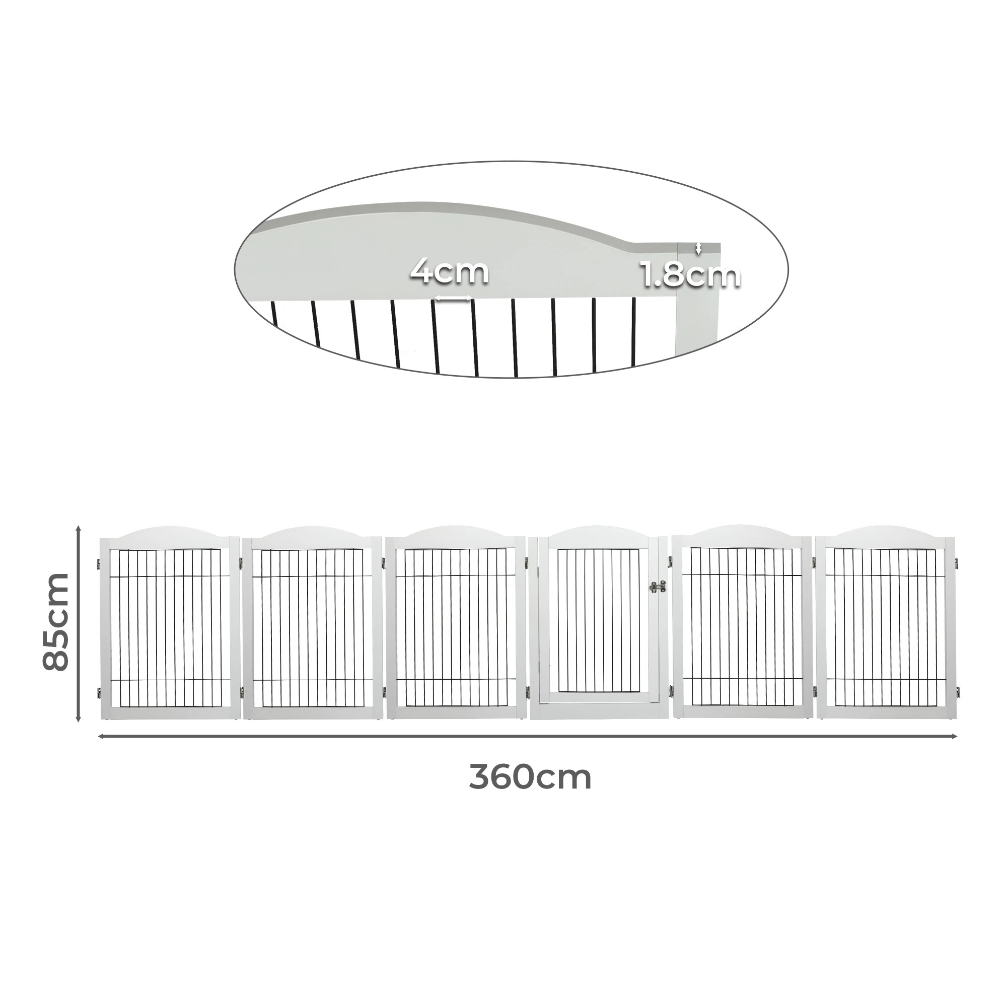 3 Pawz 6 Panels Pet Playpen White, 3 of 6
