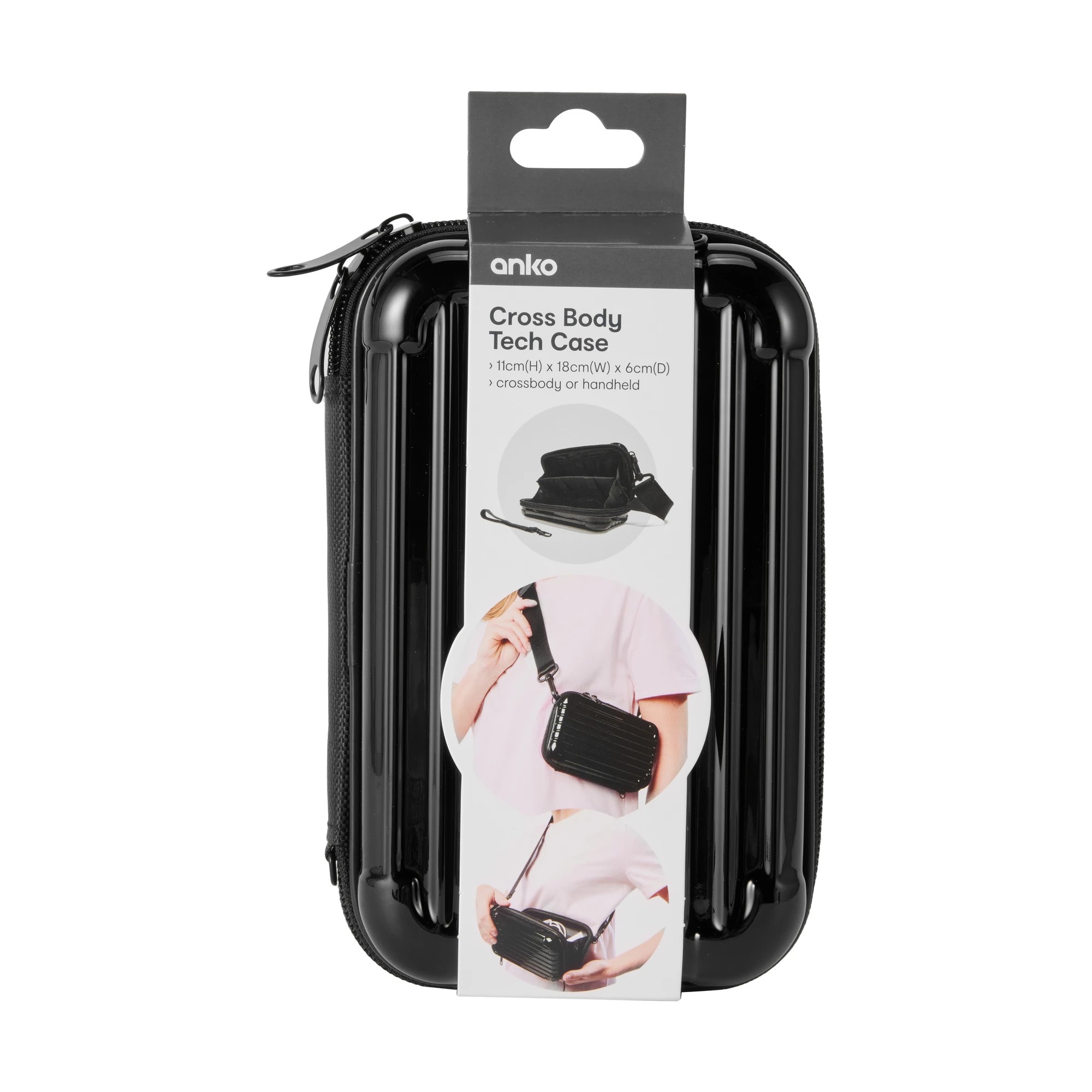 10 Cross Body Tech Case - Black, 10 of 10