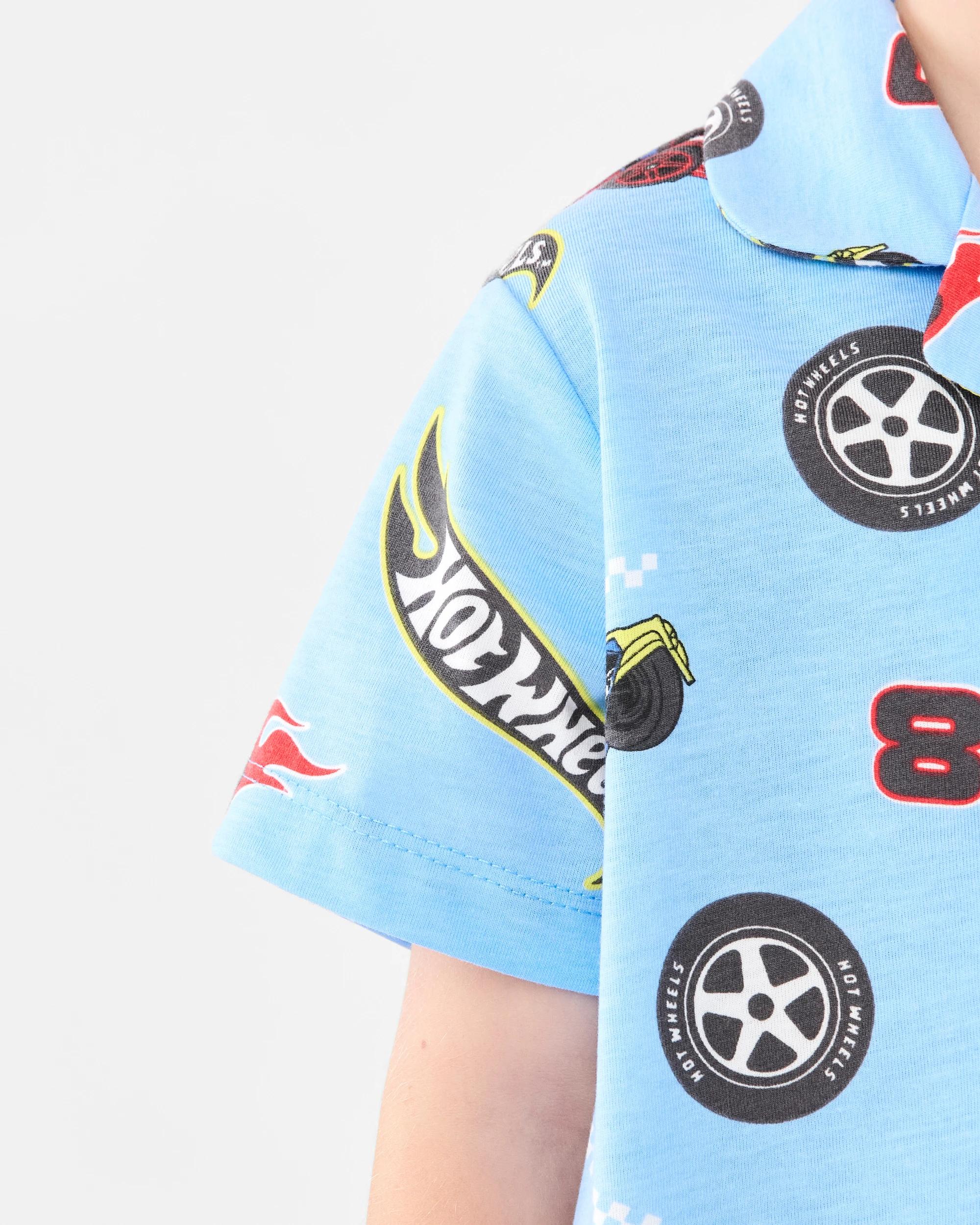 4 Hot Wheels License Button Up Pyjama Set Hot Wheels, 4 of 10