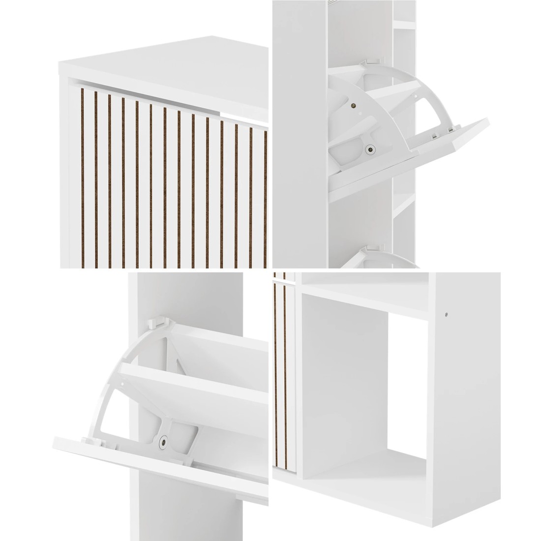 5 Oikiture Shoe Rack Storage Cabinet With Display Shelves Organiser
 - White, 5 of 10