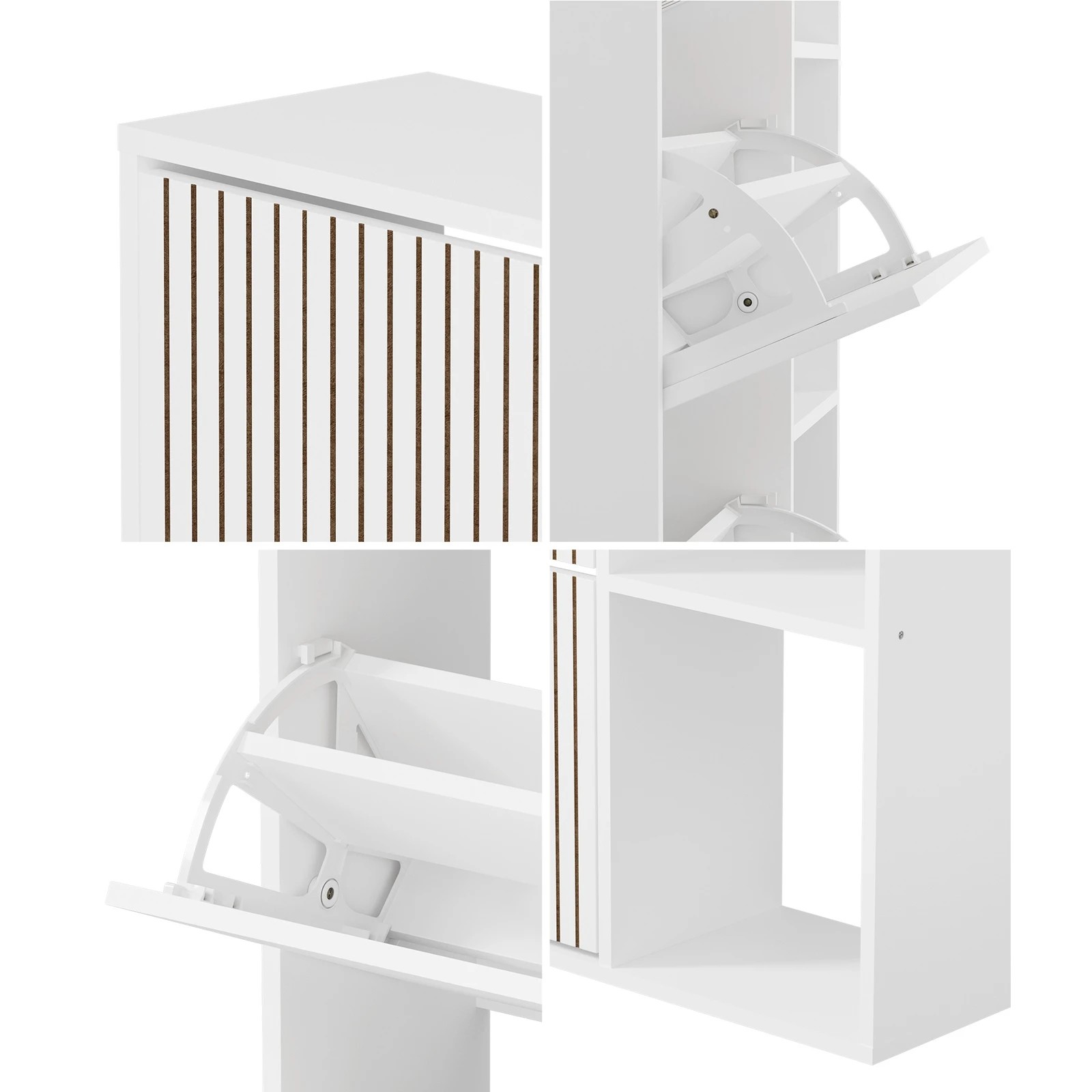5 Oikiture Shoe Rack Storage Cabinet With Display Shelves Organiser
 - White, 5 of 10