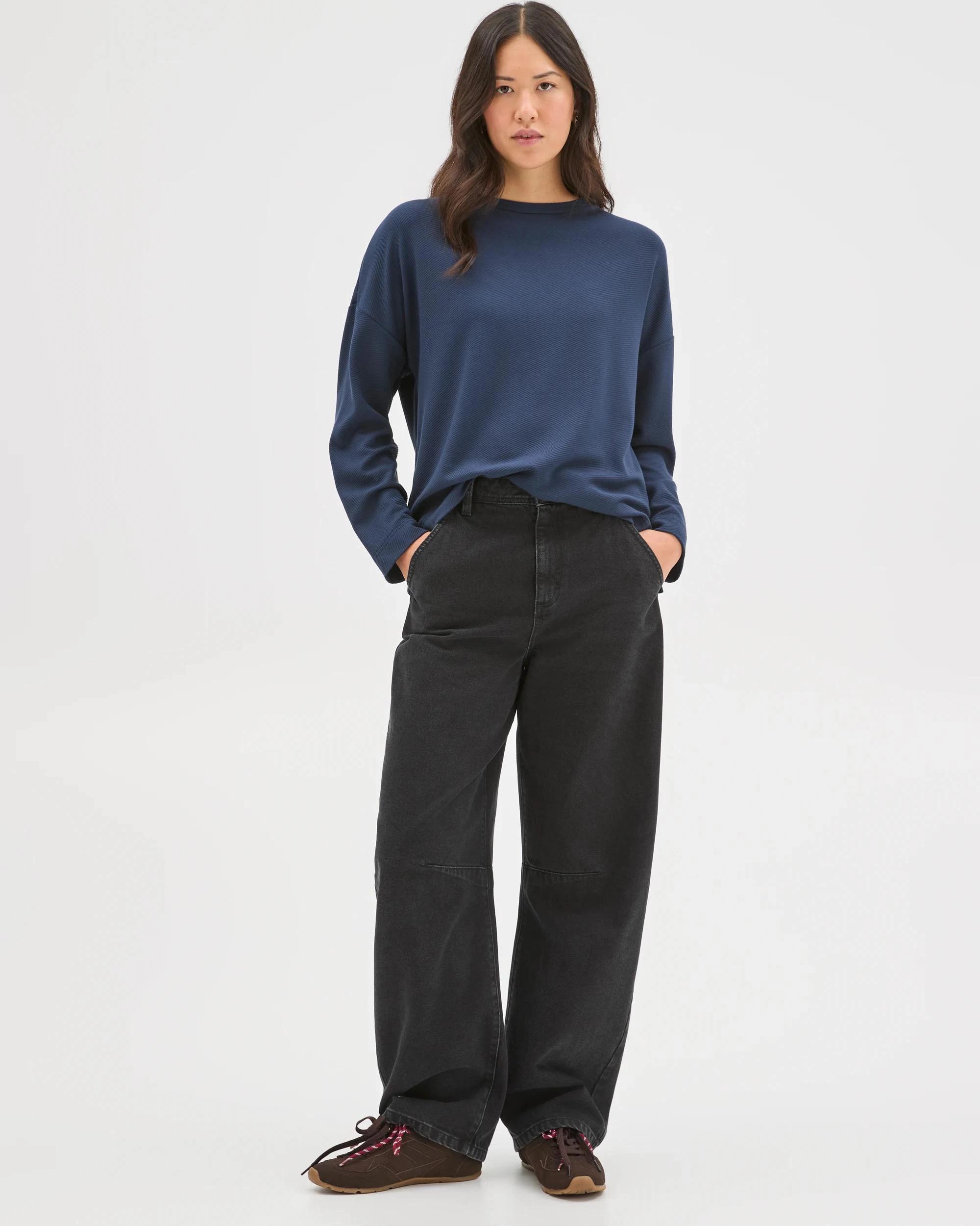 2 Target Woman Long Sleeve Ottoman T-Shirt NAVY BLAZER, 2 of 7