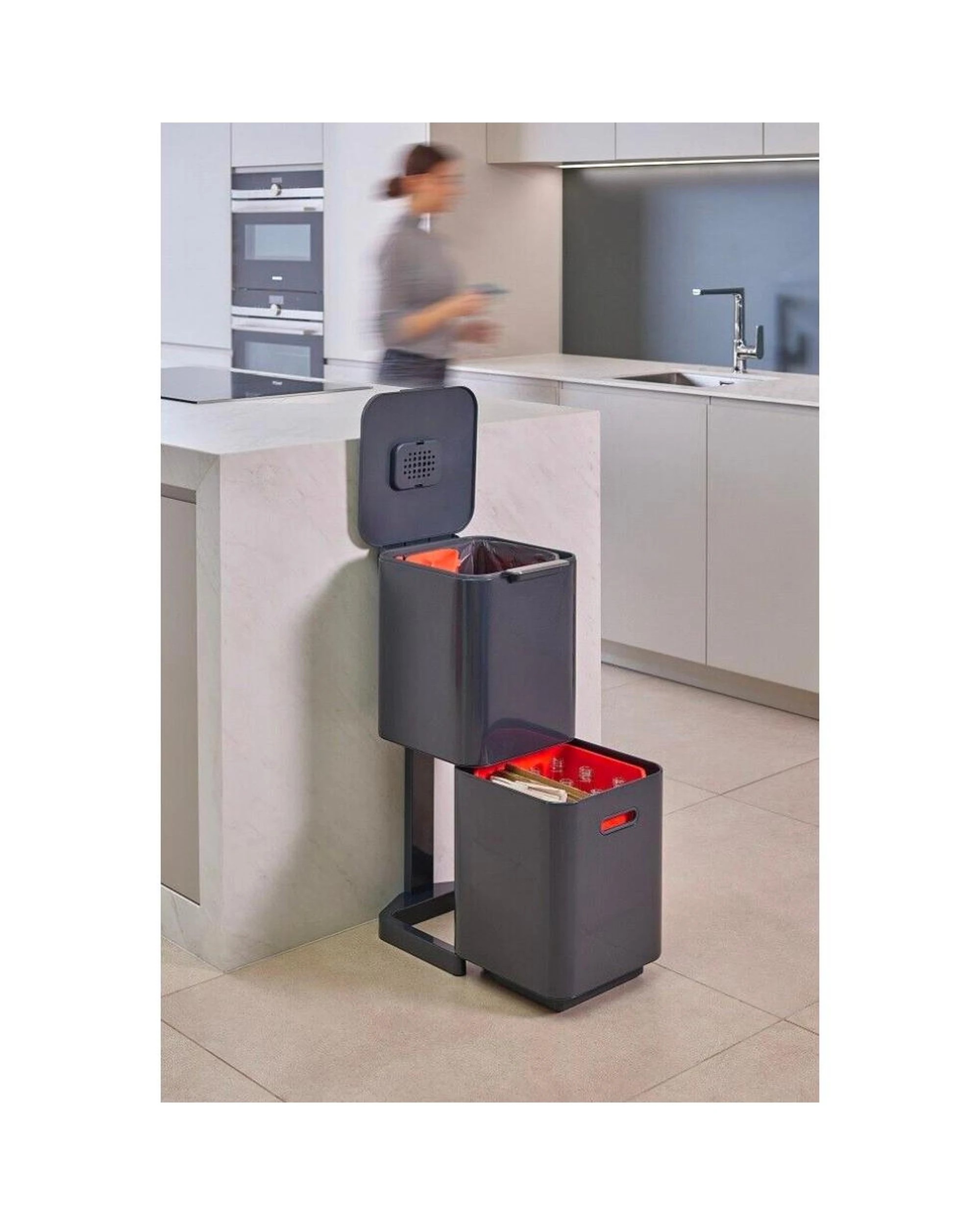 8 Joseph Joseph Totem Compact Waste Separation 40L Bin Graphite 30065, 8 of 9