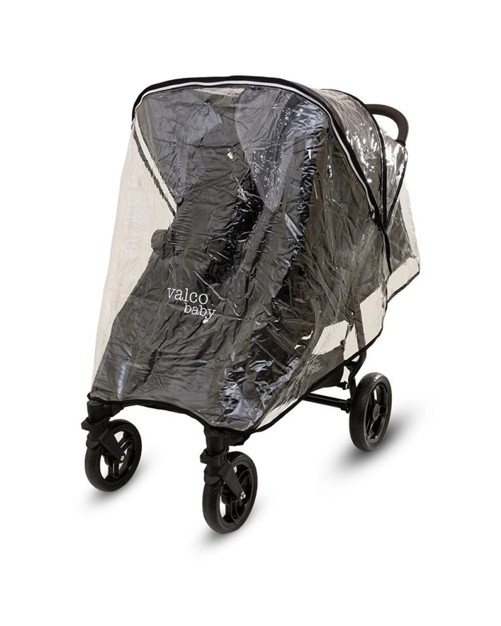 1 Valcobaby Stroller Wind Rain Cover Heavy-Gauge PVC Zip For Slim Twin Pram - Clear, 1 of 1