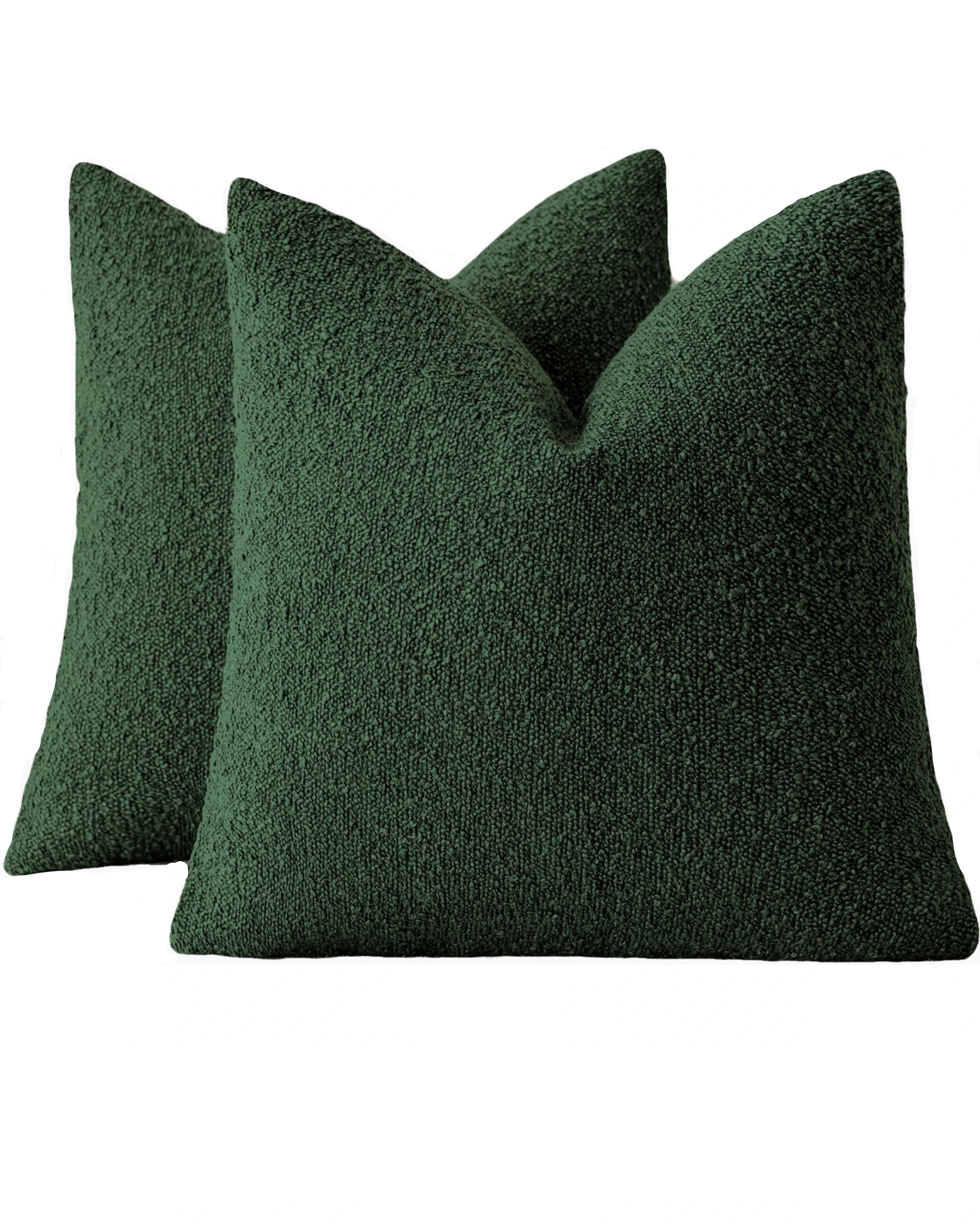 2 Gioia Casa 2-Pack Bouclé Cushion Covers 45x45cm - Forest Green, 2 of 4