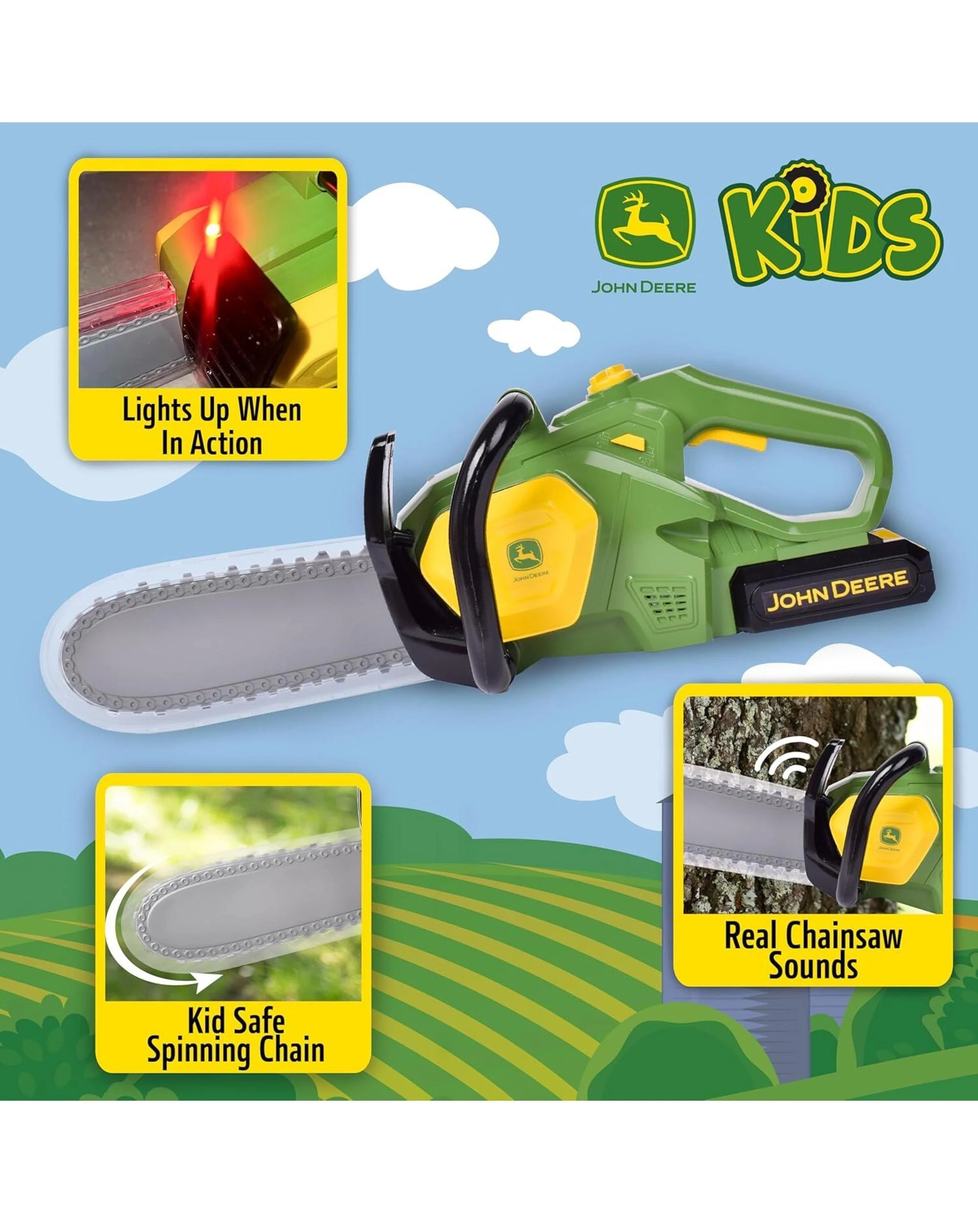 3 John Deere Kids Motorised Chainsaw, 3 of 6