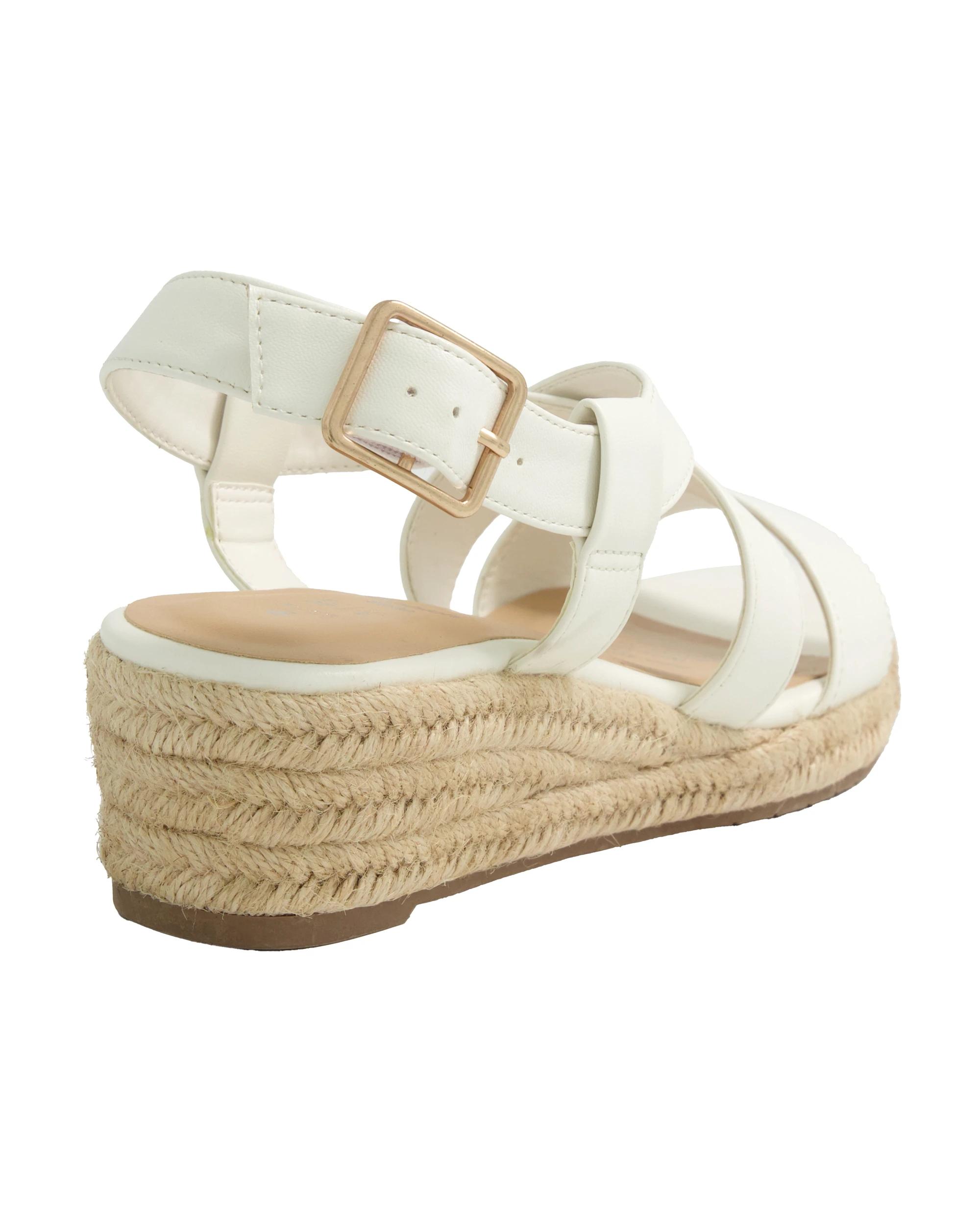 4 Low Espadrille Wedge Heels White, 4 of 5