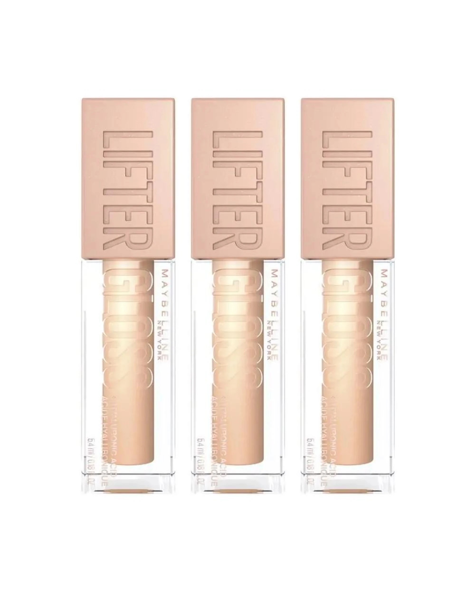 1 3 x Maybelline Lifter Gloss Hydrating Lip Gloss 5.4mL - 20 Sun - Beige, 1 of 6