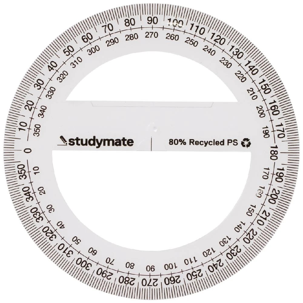 1 Studymate 10cm 360 Degree Protractor, 1 of 2