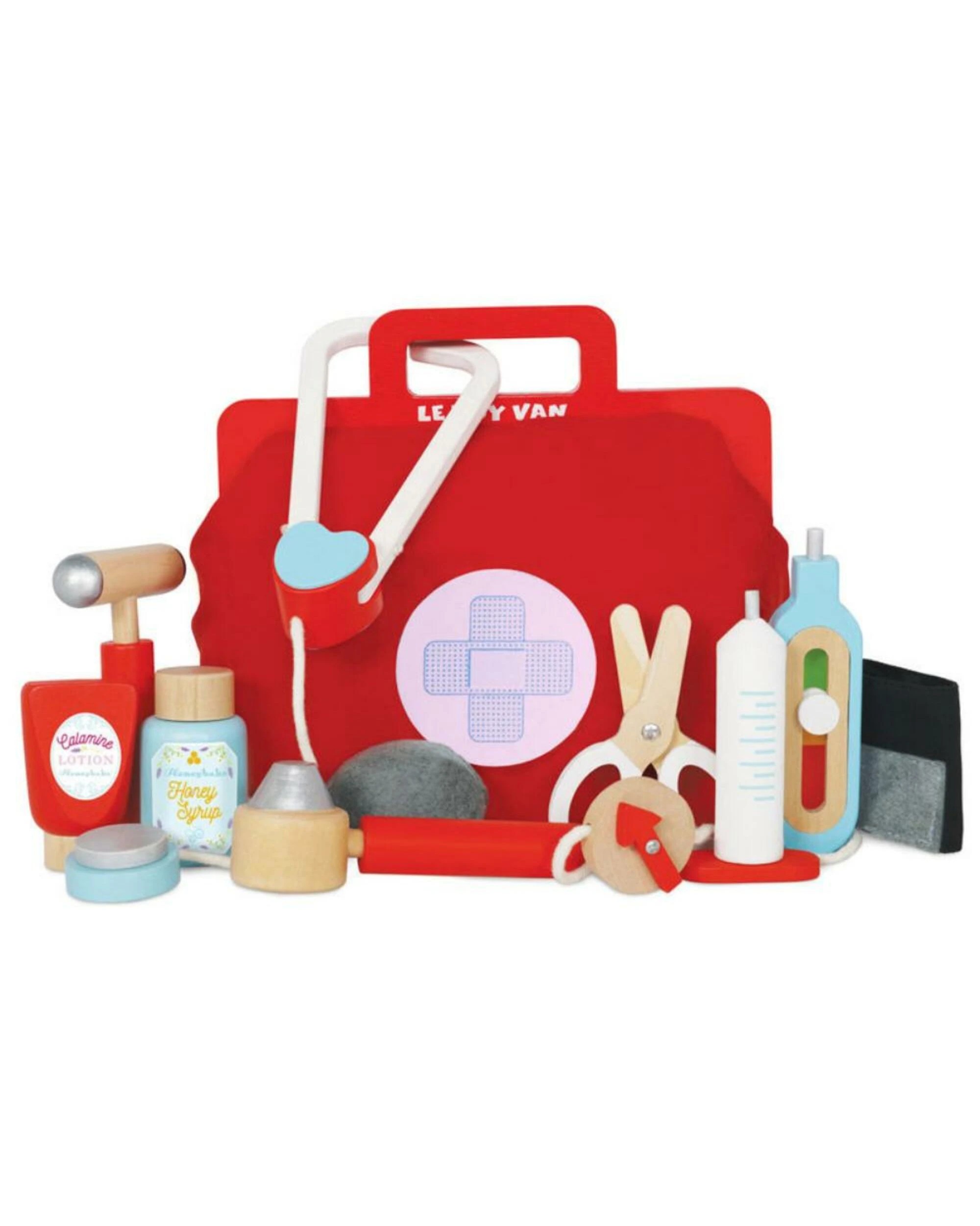 1 Le Toy Van Vintage Doctor Roleplay 10 Piece Wooden Kit - Red, 1 of 10