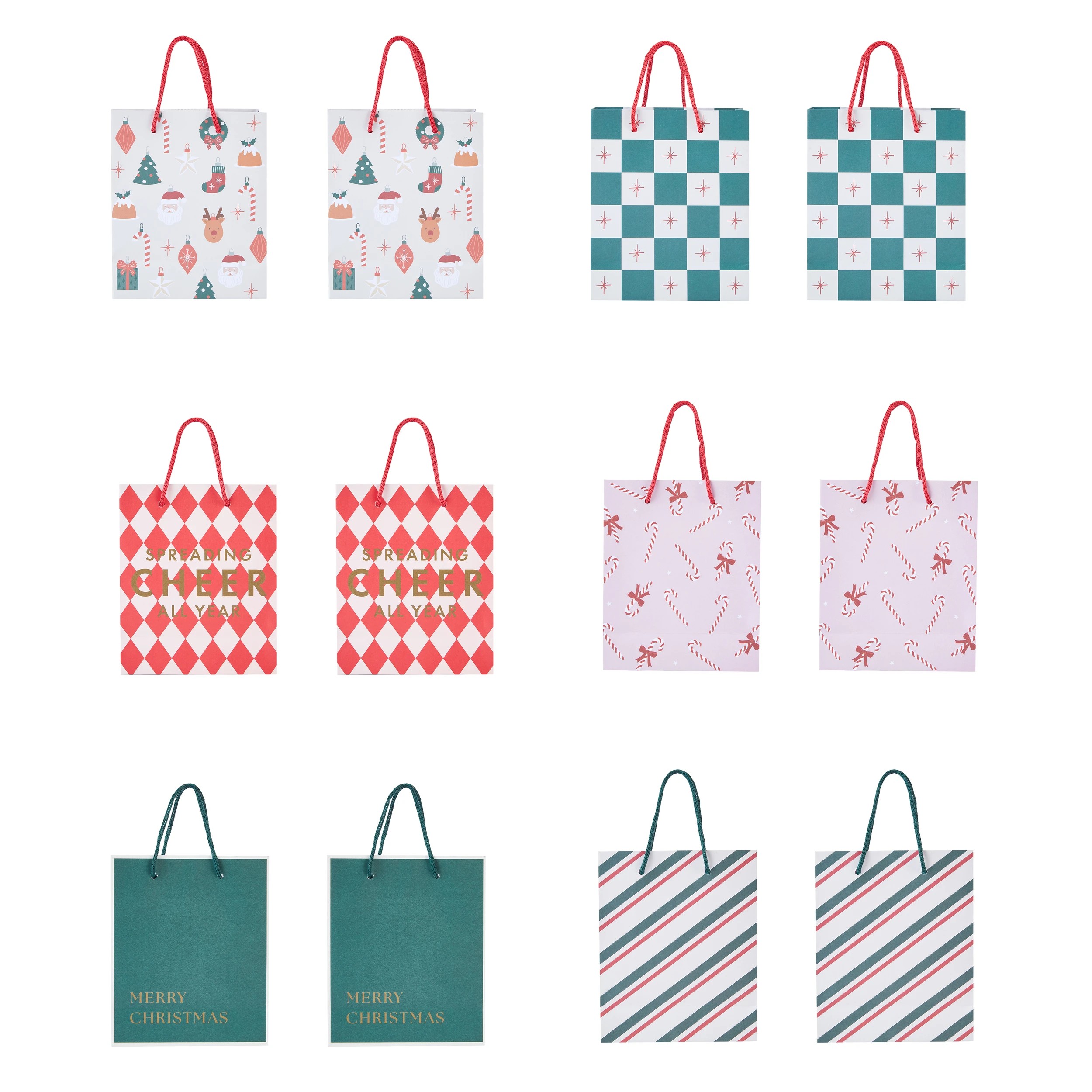 2 4 Pack Christmas Gift Bags - Small, Assorted, 2 of 7