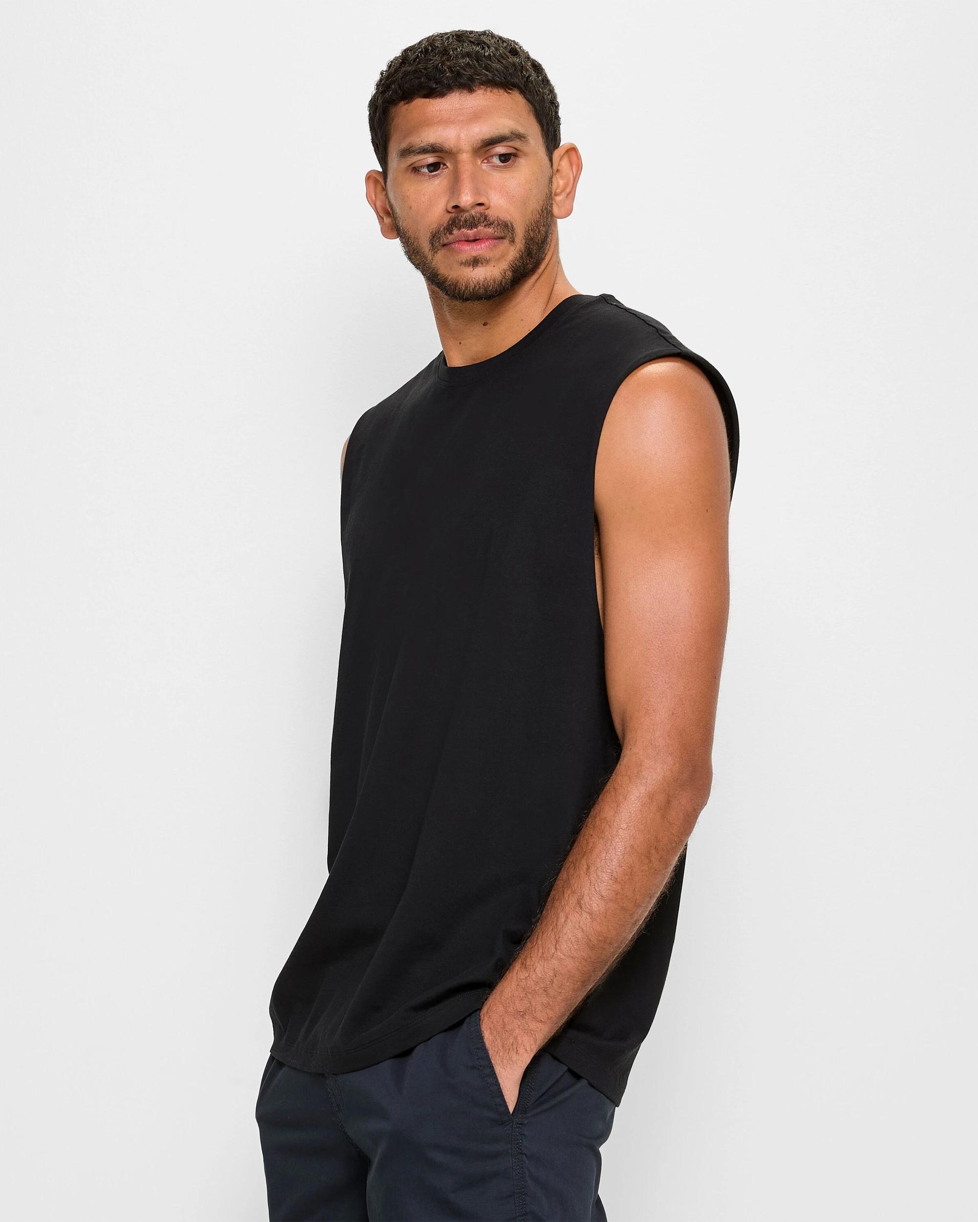 3 Target Australian Cotton Plain Tank Top BLACK, 3 of 10