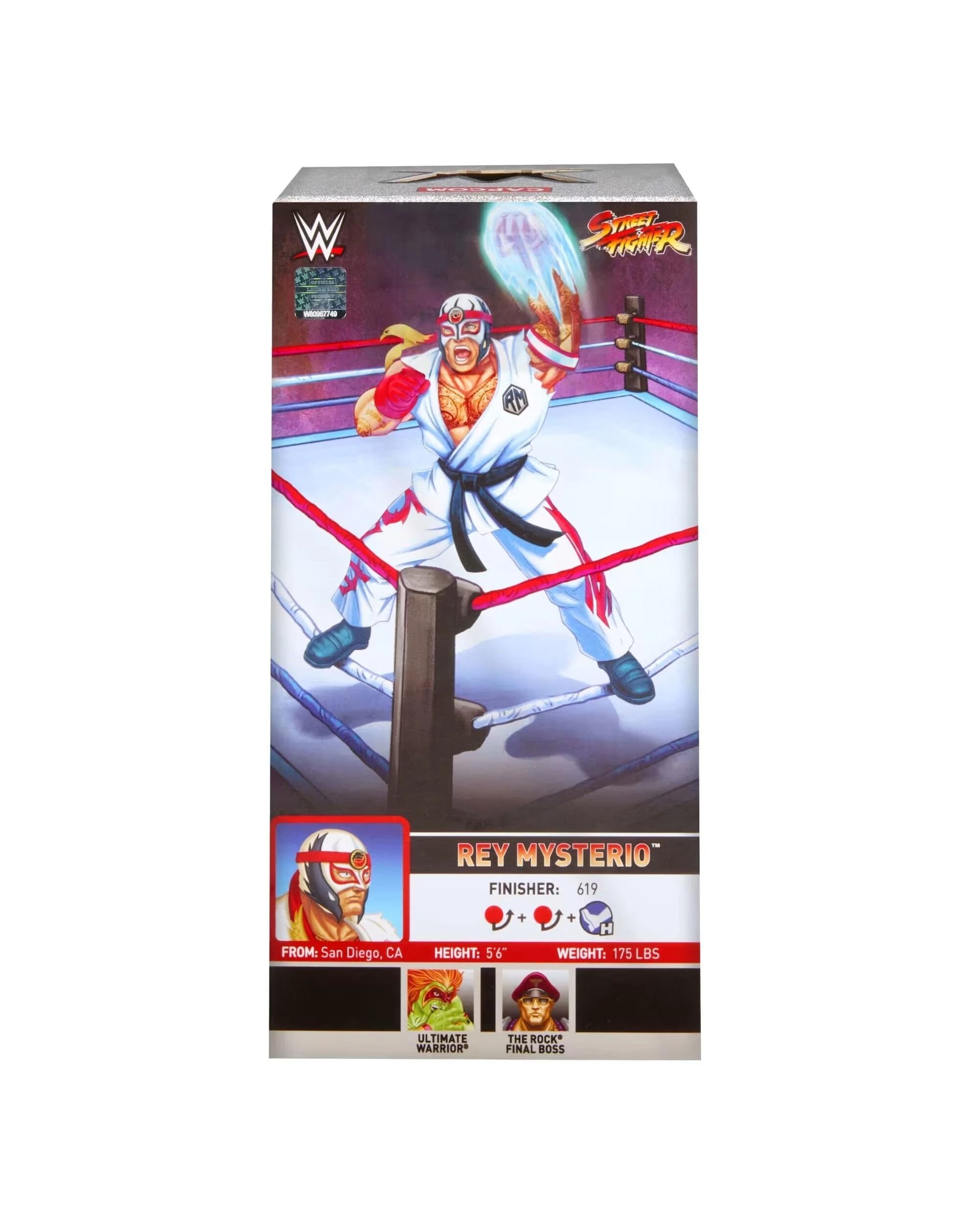 6 WWE x Street Fighter Rey Mysterio as Ryu Action Figure, 6 of 6