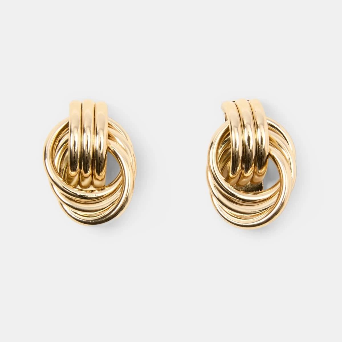 1 Mini Round Doorknocker Earrings - Gold Tone Gold, 1 of 4