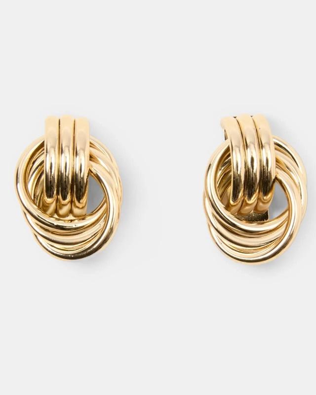 Mini Round Doorknocker Earrings - Gold 