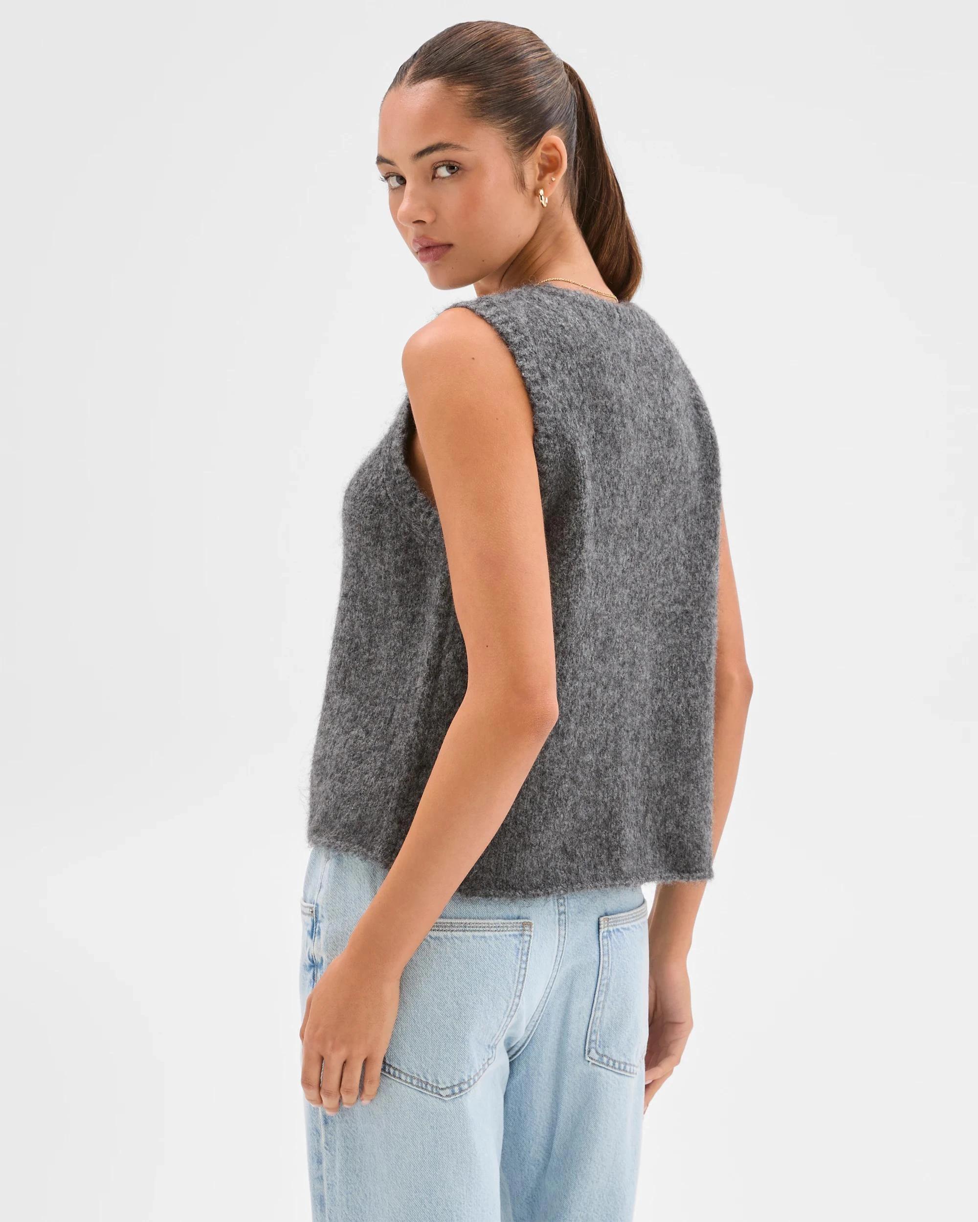 4 Lily Loves Fluffy Knit Vest GRAPHITE MARLE, 4 of 7