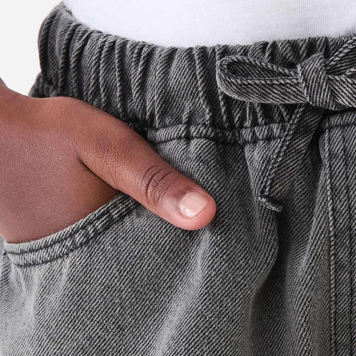 3 Pull On Denim Shorts DENIM BLACK, 3 of 6