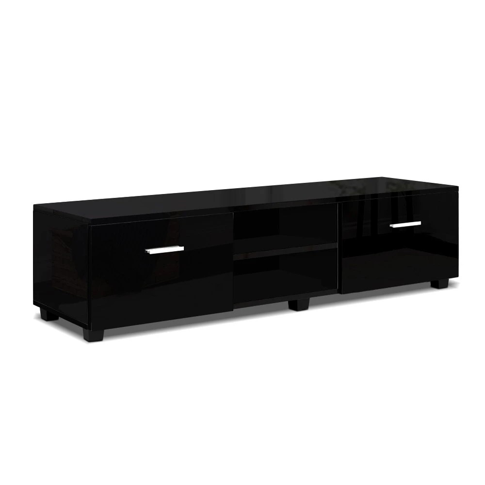 1 Artiss Entertainment Unit TV Cabinet 140cm Jim - Black, 1 of 8