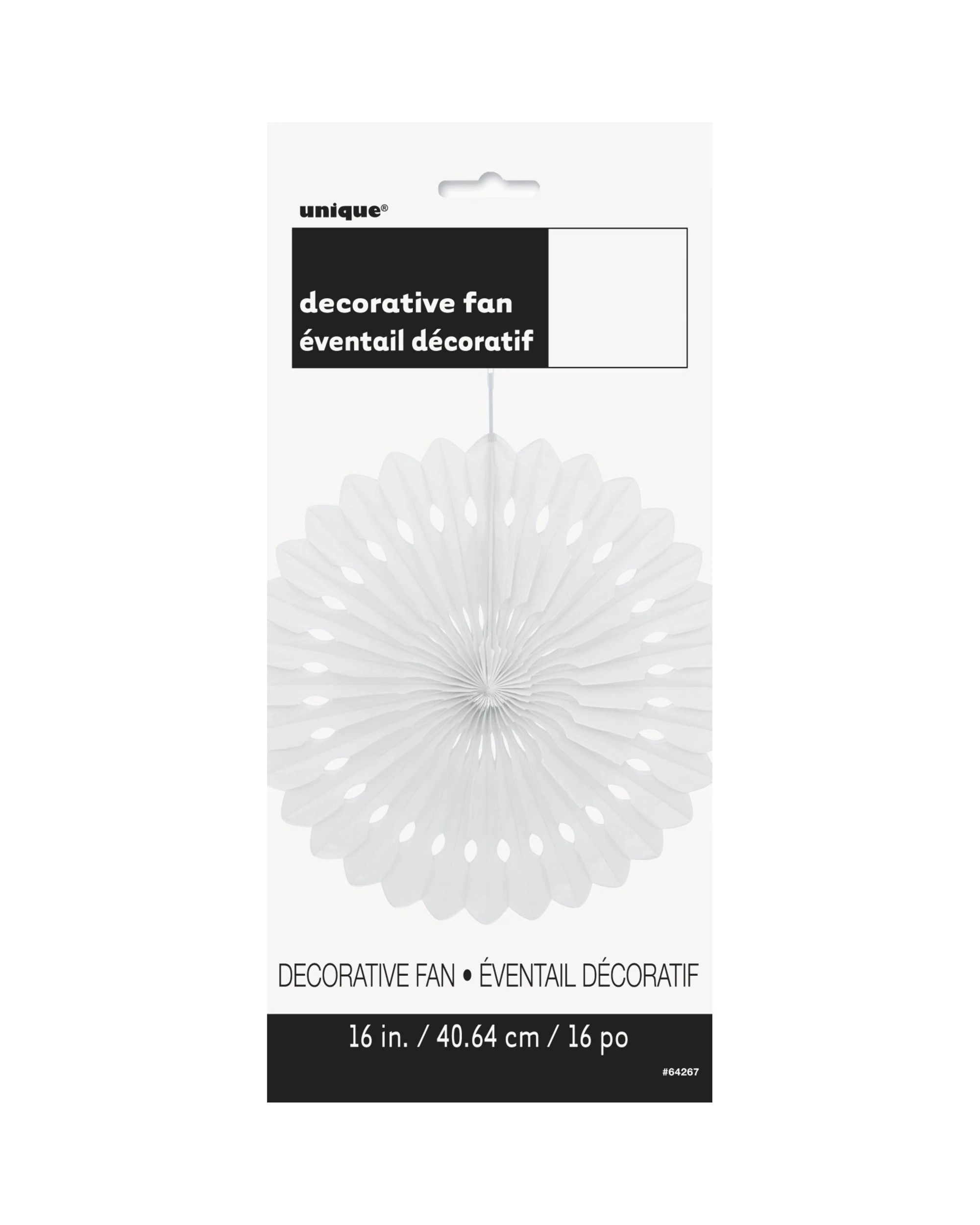 2 Unique Decorative Tissue Fan 40cm - White, 2 of 2