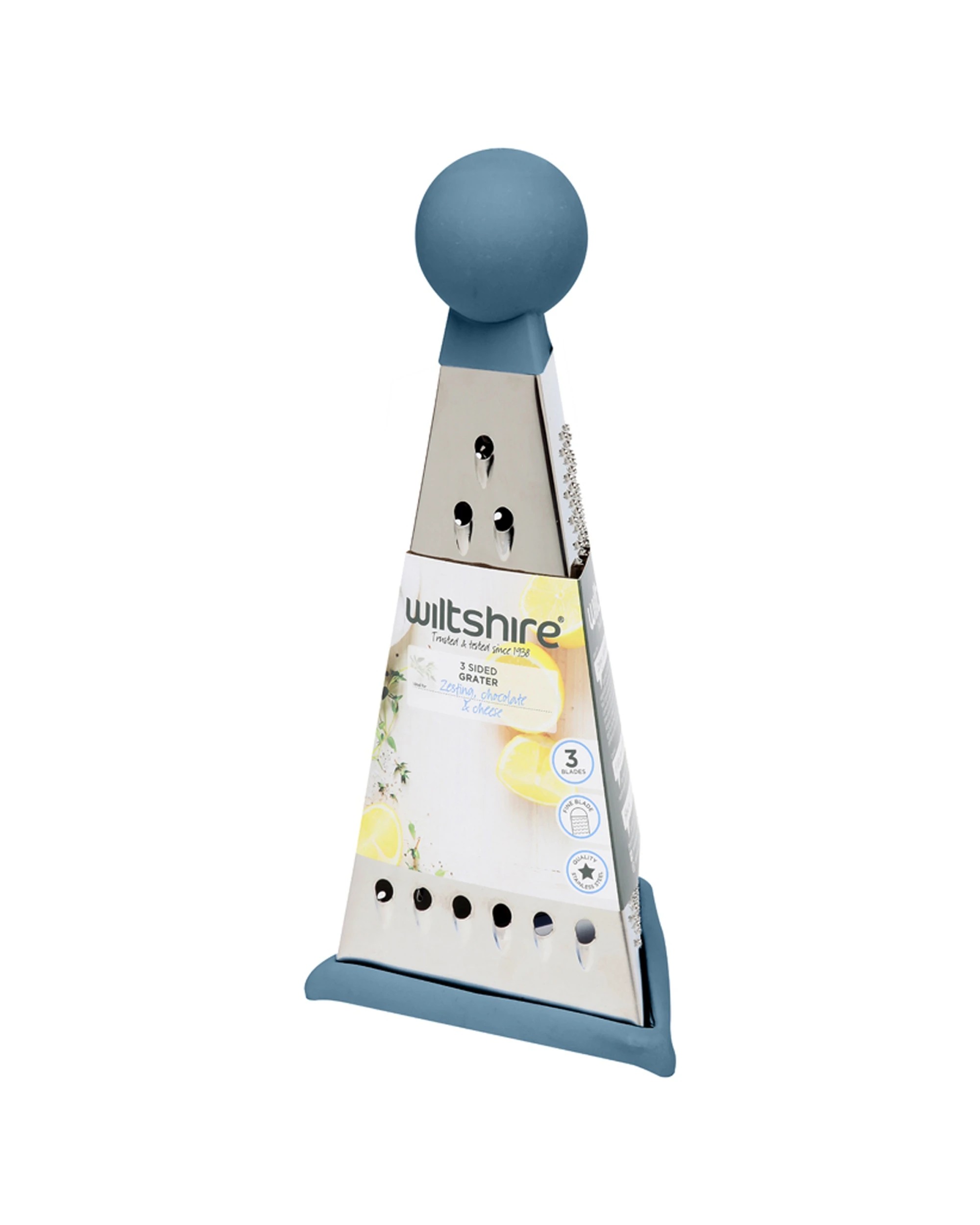 2 Wiltshire Angular Three-Sided Cheese Vegetable Kitchen Food Grater Tool - Black, 2 of 2