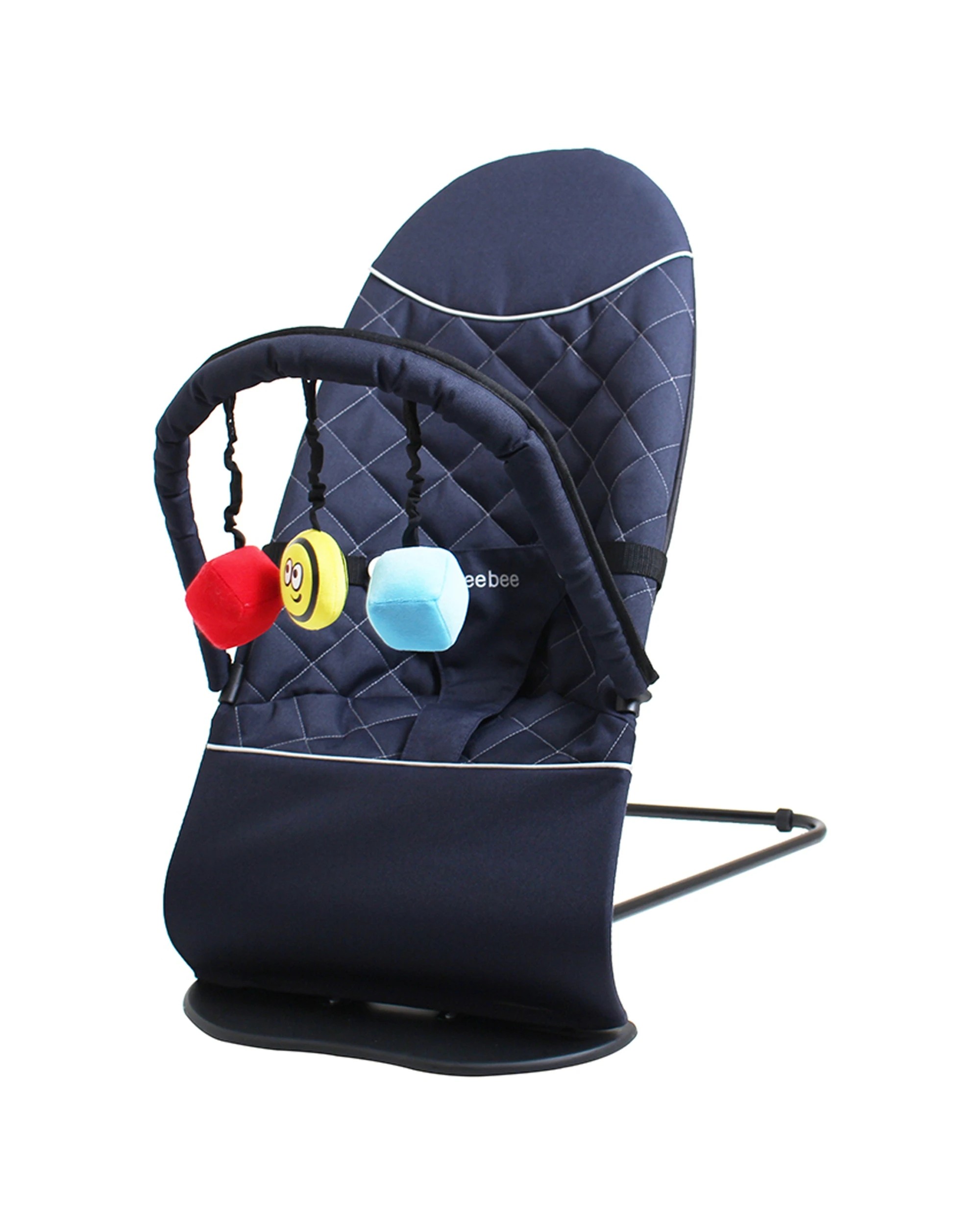 1 Vee Bee Baby Minder Bouncer With Toy Bar Navy Infant Seat Rocking Chair 0m+ - Blue, 1 of 3
