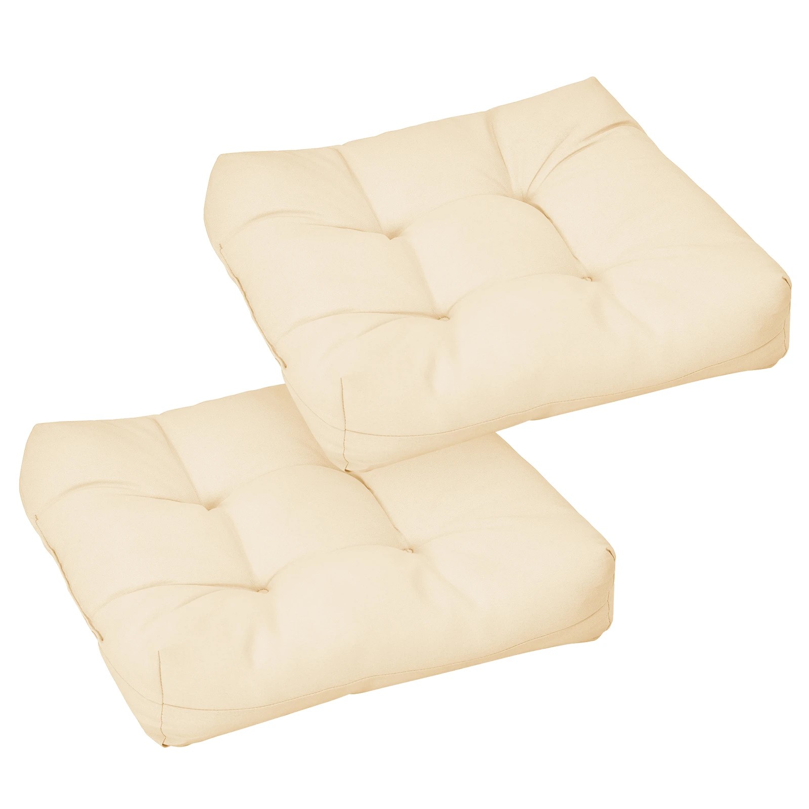 1 Costway 2x 53x53cm Patio Cushions Seat Cushions Garden Square Chair Cushion Indoor/Outdoor - Beige, 1 of 4