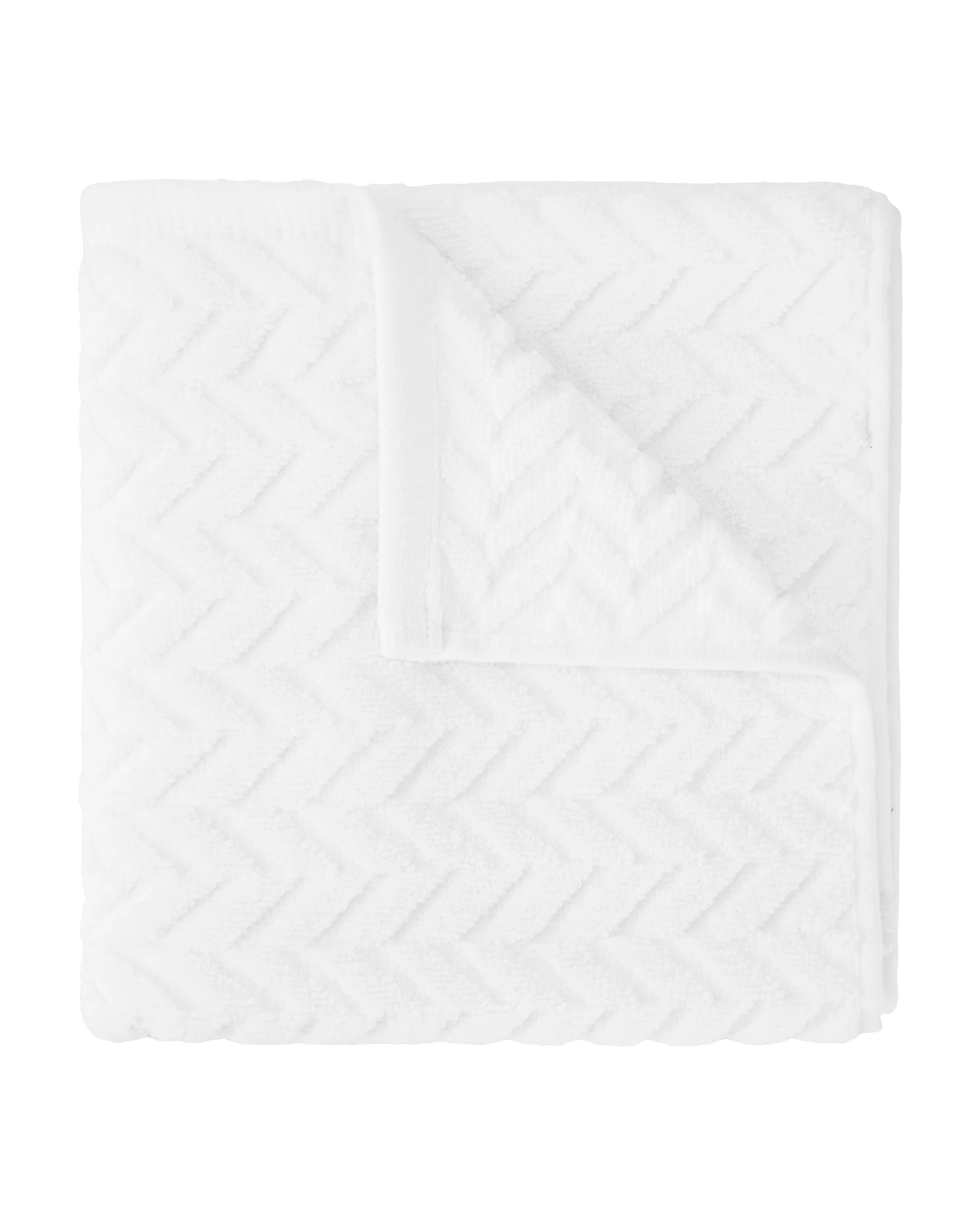 1 Chevron Cotton Hand Towel - White, 1 of 6