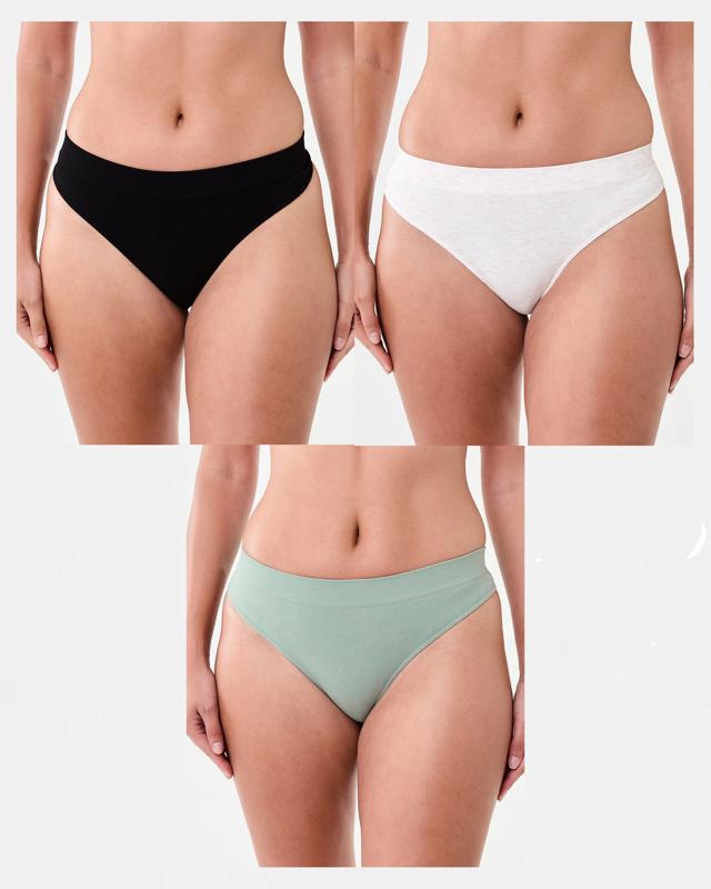 3 Pack Bamboo Seamfree Rib G-String Br