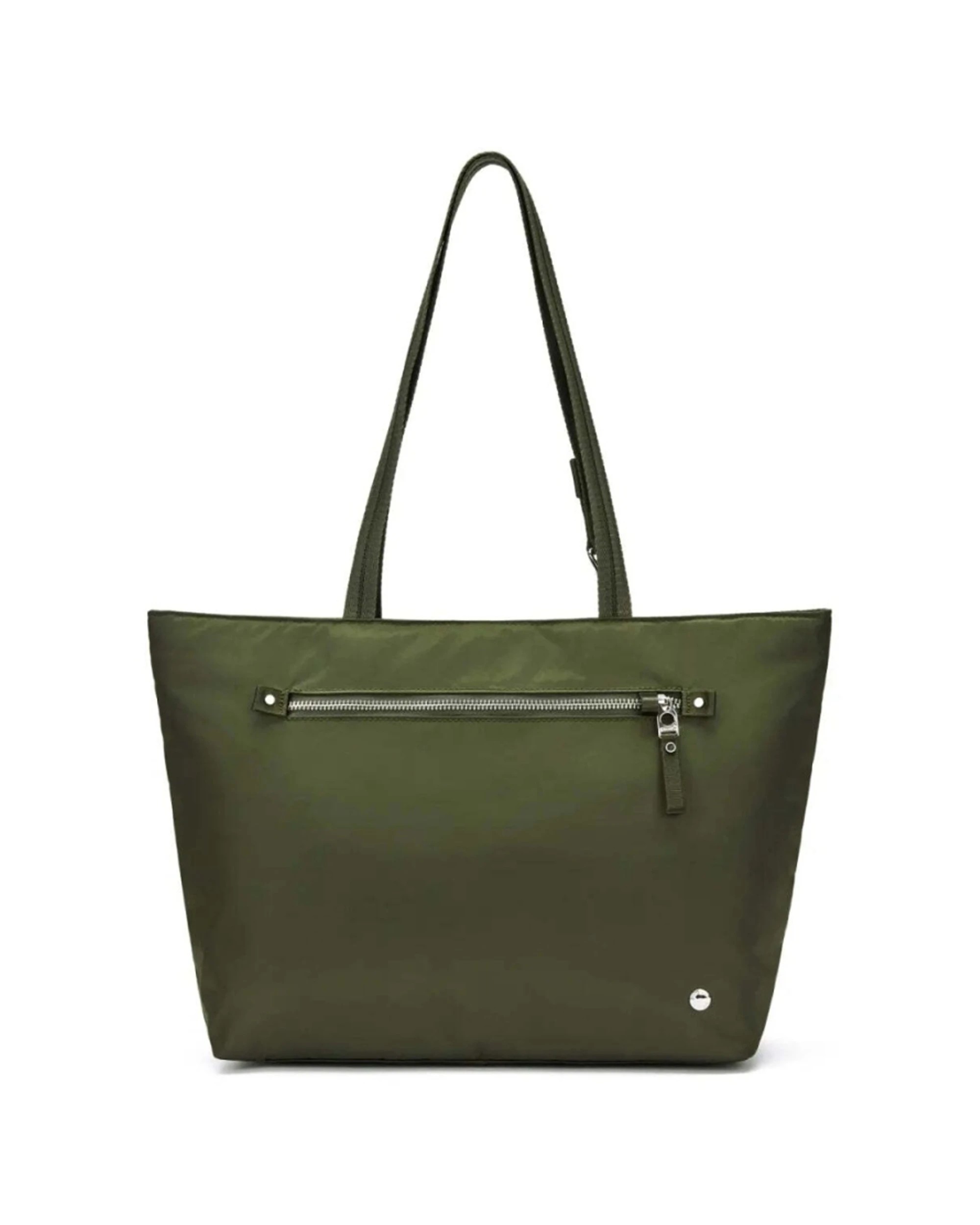 1 Pacsafe W Anti-Theft RFID Blocking Carryall 13in Laptop Tote Bag Secure Travel Bag Olive - Green, 1 of 8