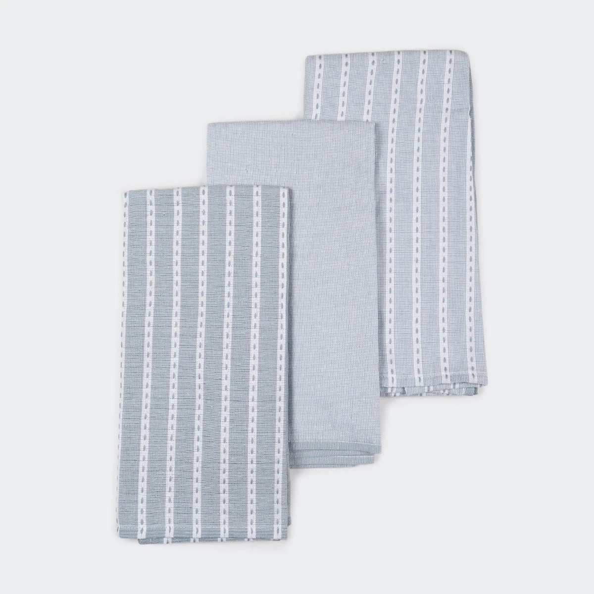1 3 Pack Blue Chambray Extra Large Tea Towels, 1 of 6