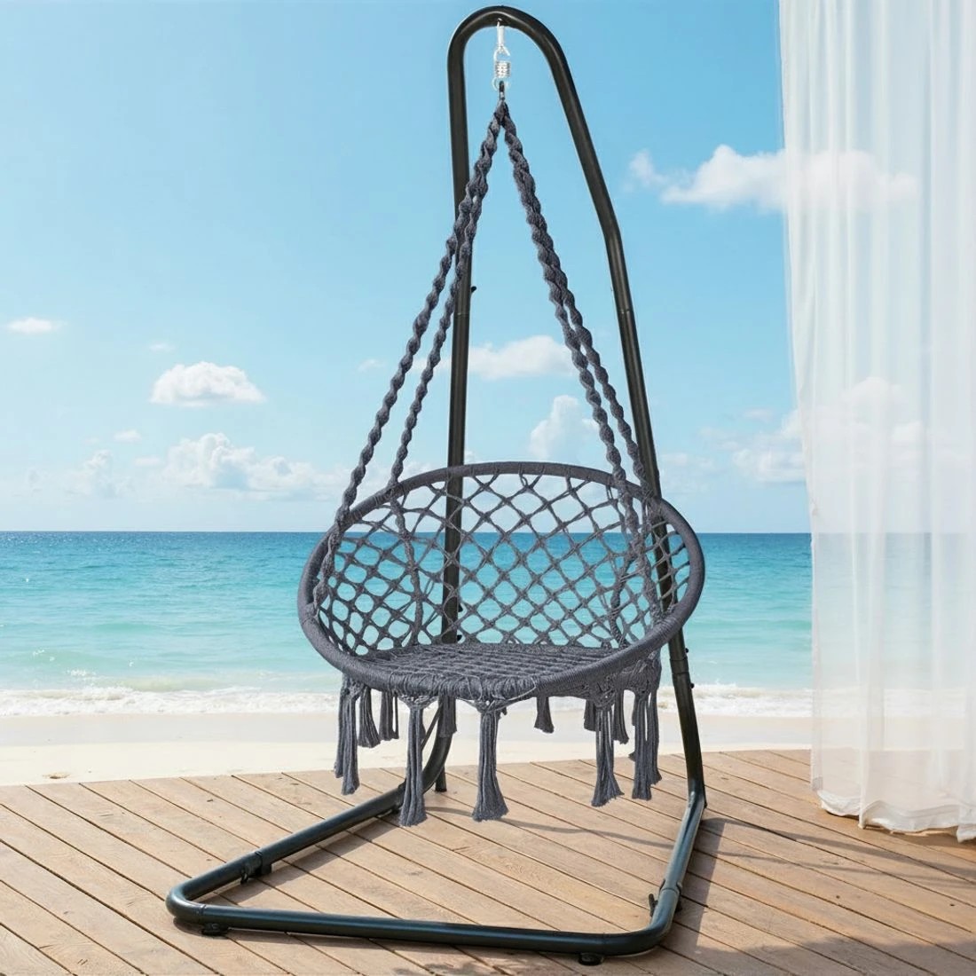 8 Gardeon Hammock Hanging Chair with Steel - Multi, 8 of 8