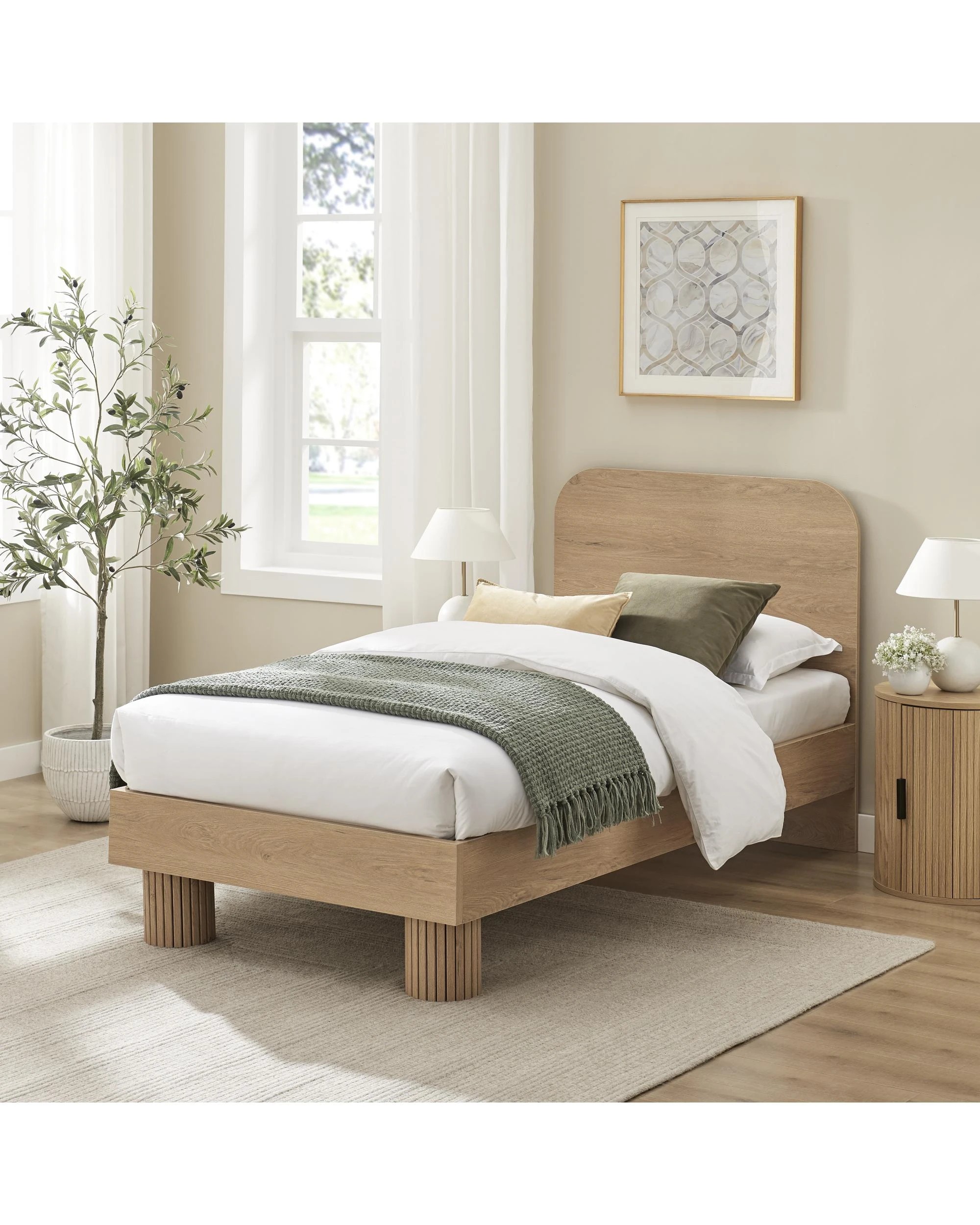 2 Kodu Bed Frame Single Rounded - Natural, 2 of 9