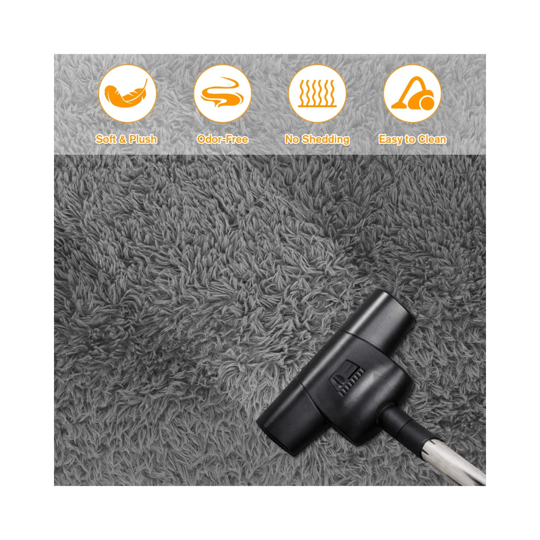 5 Advwin Non-slip Shaggy Rugs Floor Rug Living Room Bedroom Mat Large Carpet Grey 160*230cm, 5 of 8