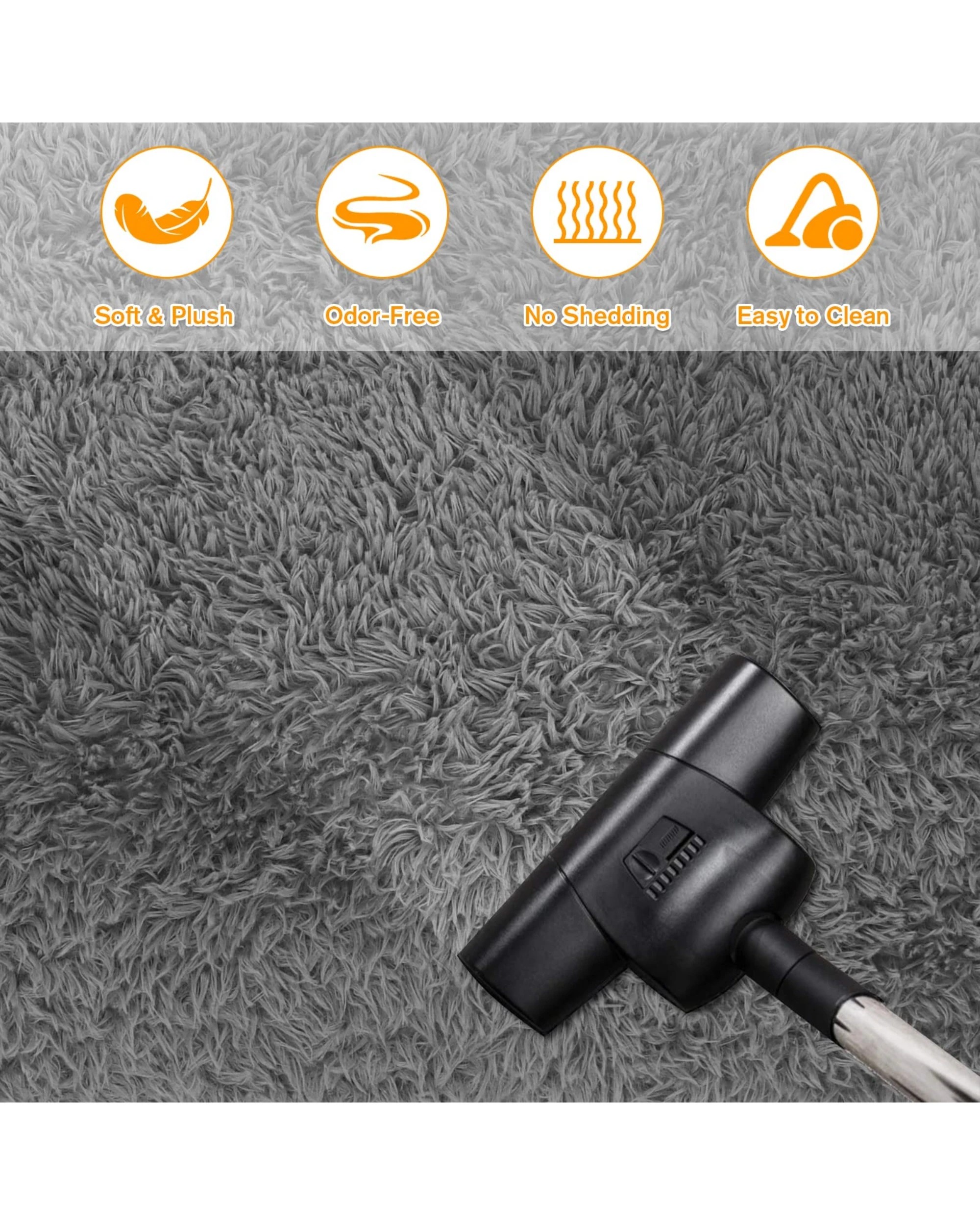 5 Advwin Non-slip Shaggy Rugs Floor Rug Living Room Bedroom Mat Large Carpet Grey 160*230cm, 5 of 8