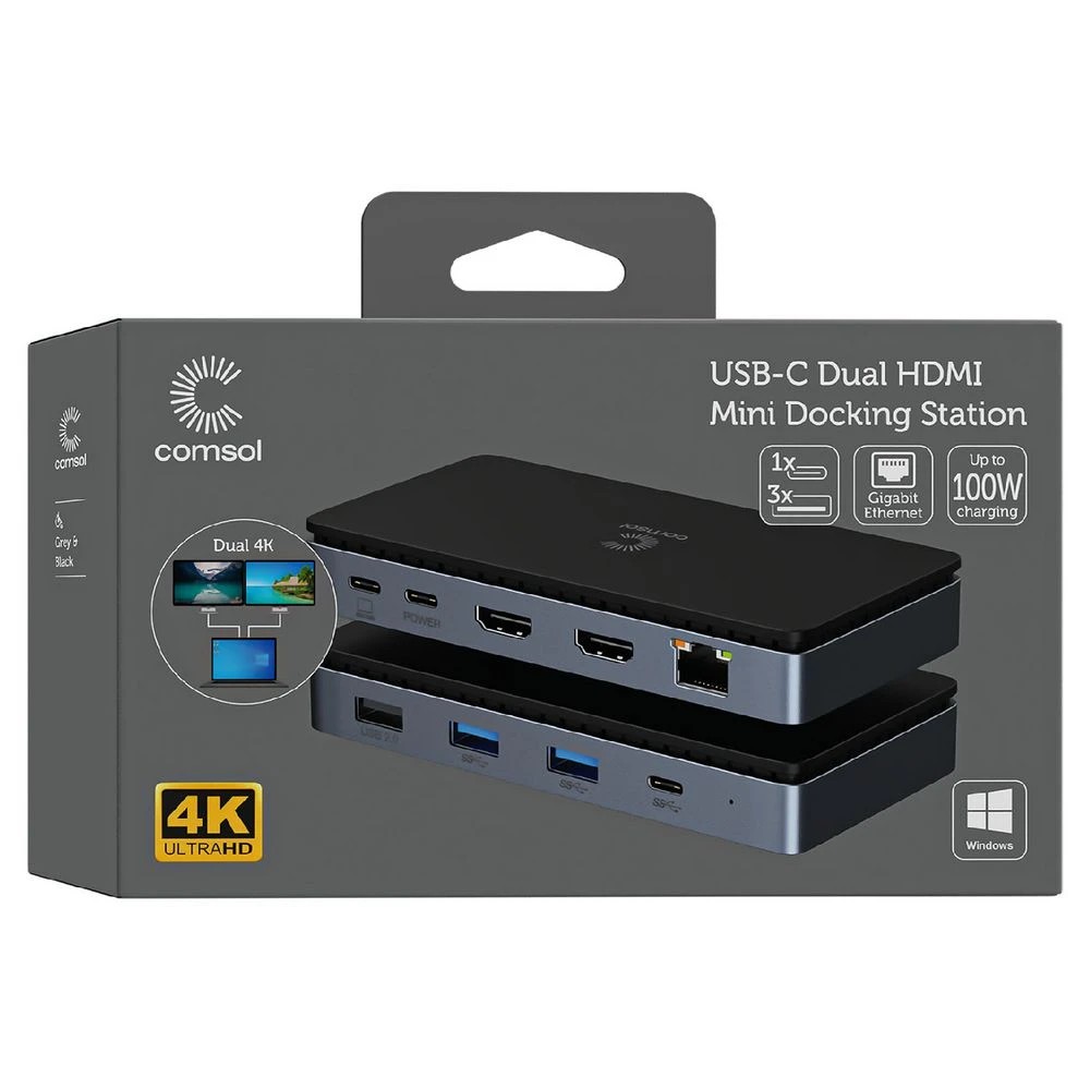 5 Comsol USB-C Dual 4K HDMI Mini Docking Station, 5 of 6