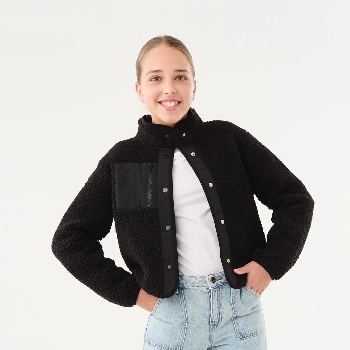 1 Teddy Fleece Jacket Black, 1 of 10