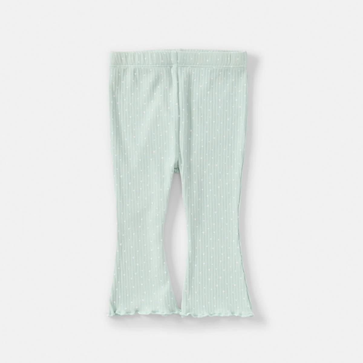 1 Rib Flare Leggings Grn Naispt, 1 of 3