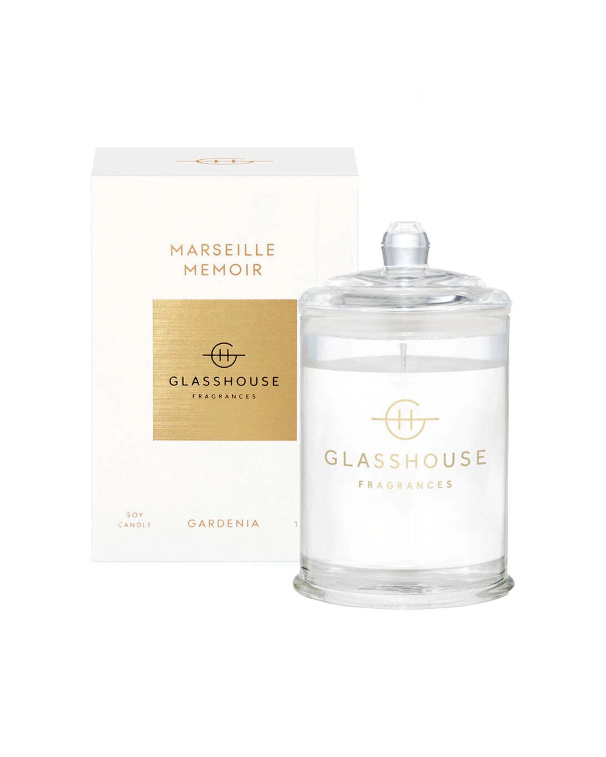 1 Glasshouse Fragrances Marseille Memoir 60g Gardenia Soy Blend Wax Candle
 - White, 1 of 1