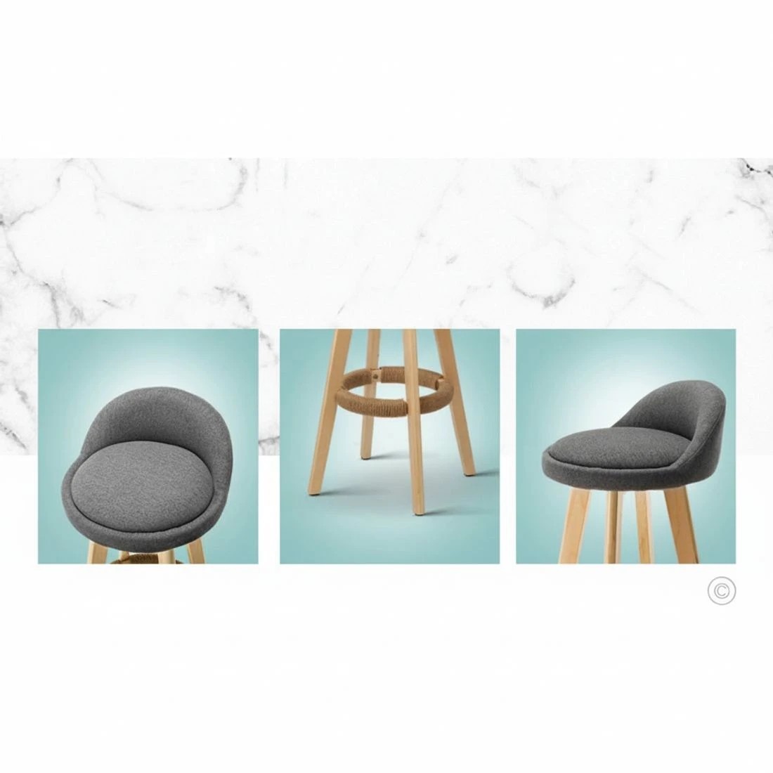 5 Artiss 4x Bar Stools Padded Linen Wooden - Brown, 5 of 7