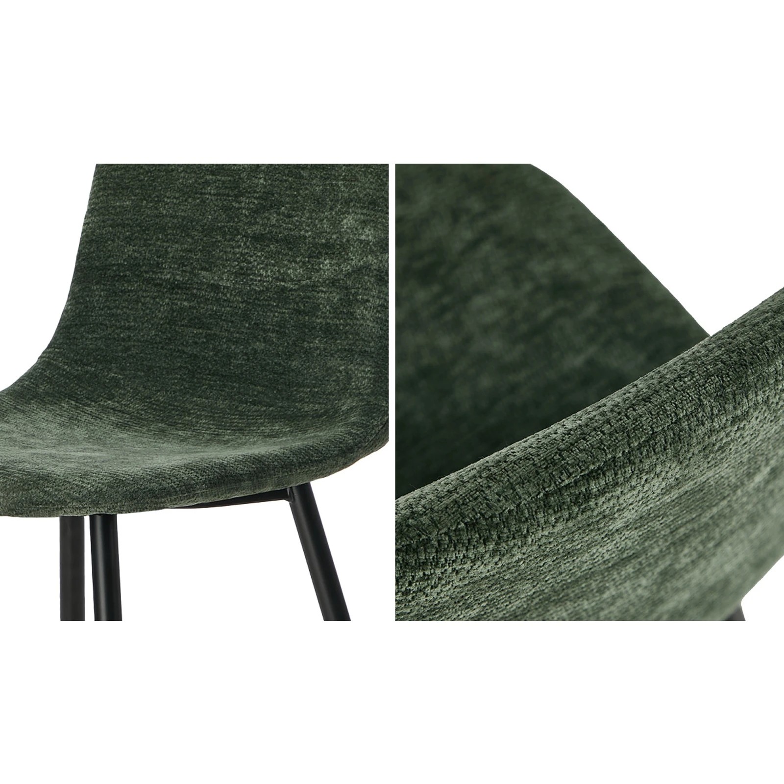 5 Oikiture 2x Dining Chairs Kitchen Accent Chair Lounge Room Chenille - Green, 5 of 9