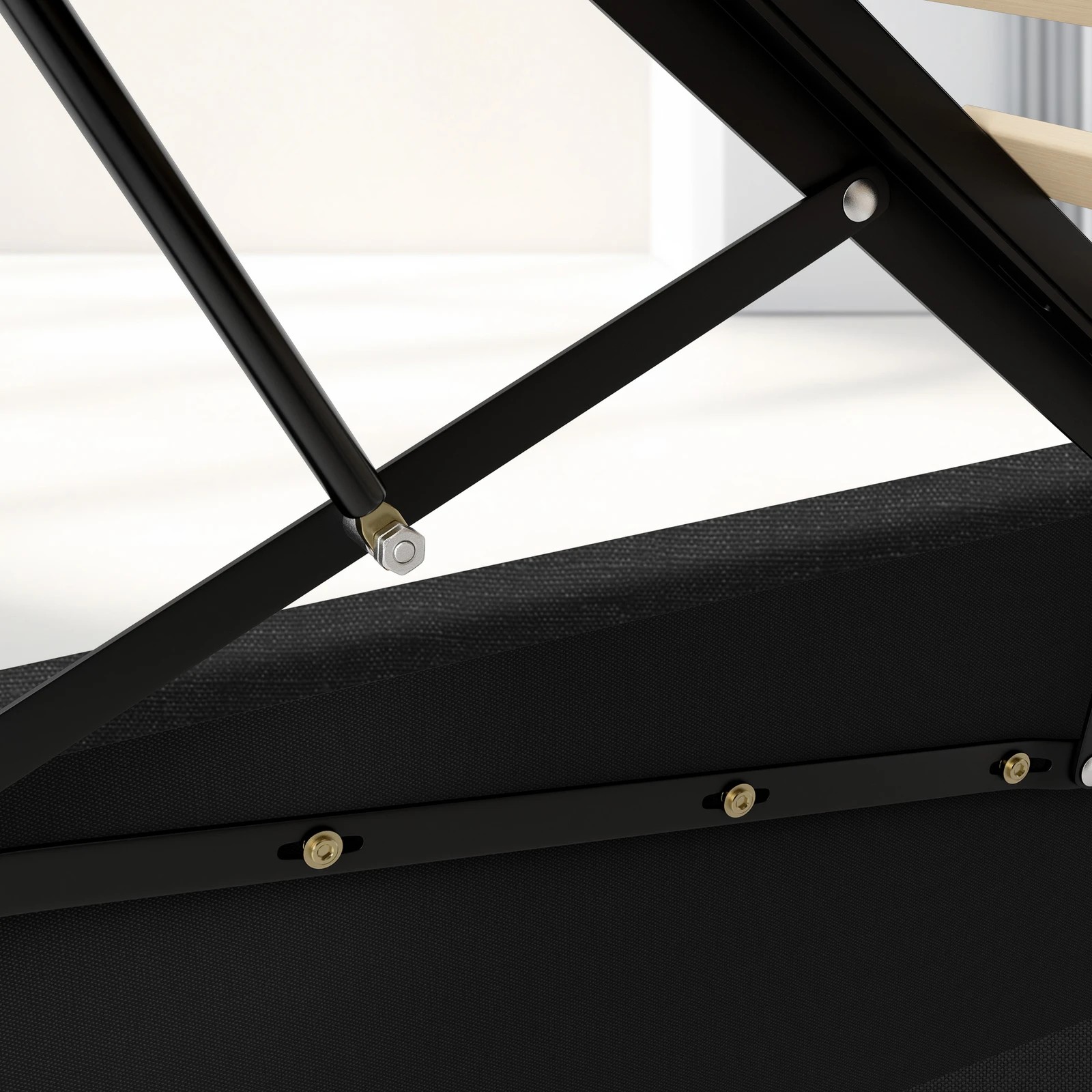 7 Alfordson Bed Frame Double Size Platform RGB LED Gas Lift Base Storage - Charcoal, 7 of 10