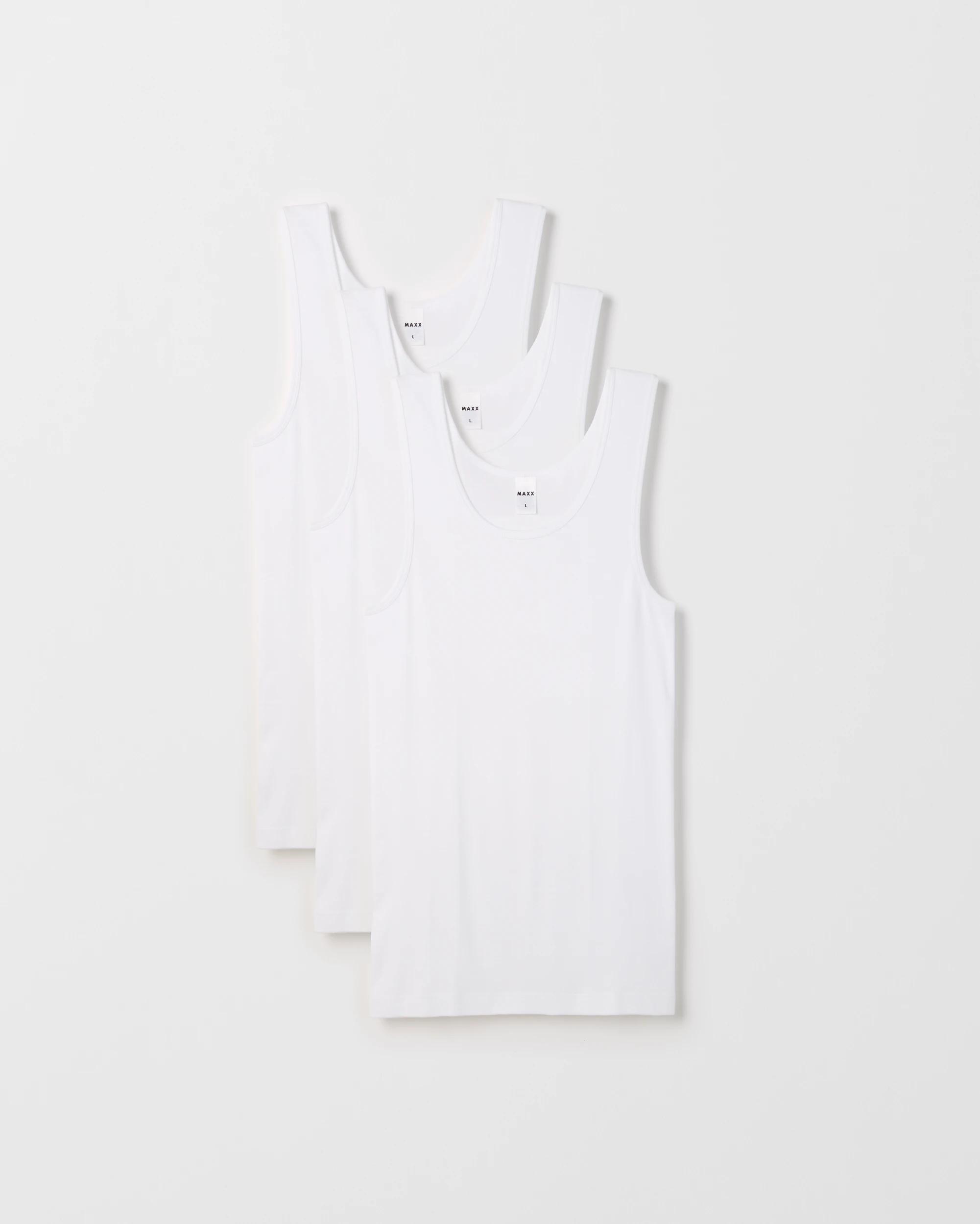 1 Maxx 3 Pack Singlets WHITE, 1 of 4