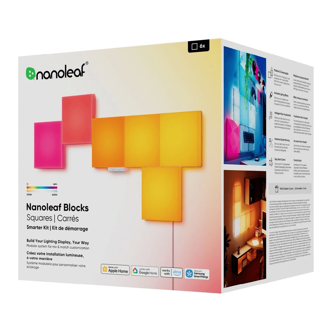 3 Nanoleaf Blocks Square Panel Starter Kit 6 Pack, 3 of 3