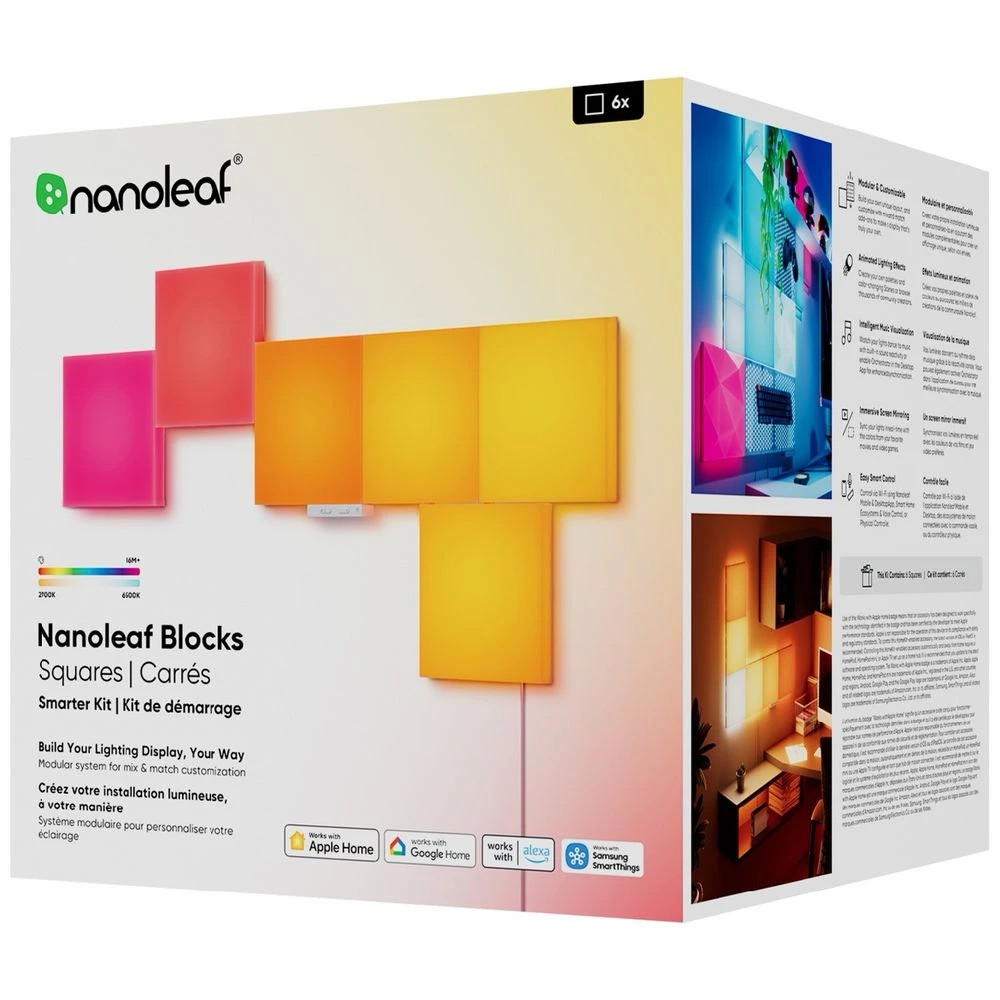 3 Nanoleaf Blocks Square Panel Starter Kit 6 Pack, 3 of 3