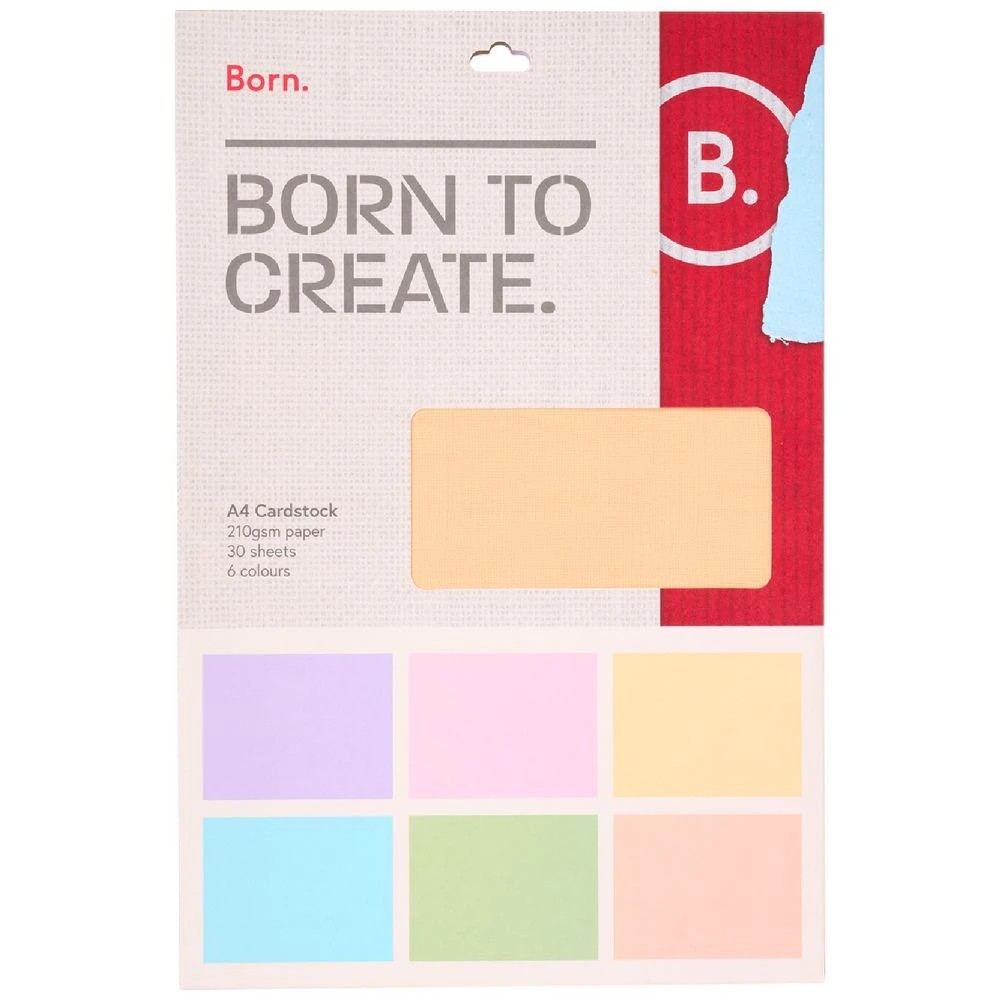 1 Born A4 Cardstock Pastel 30 Pack, 1 of 8