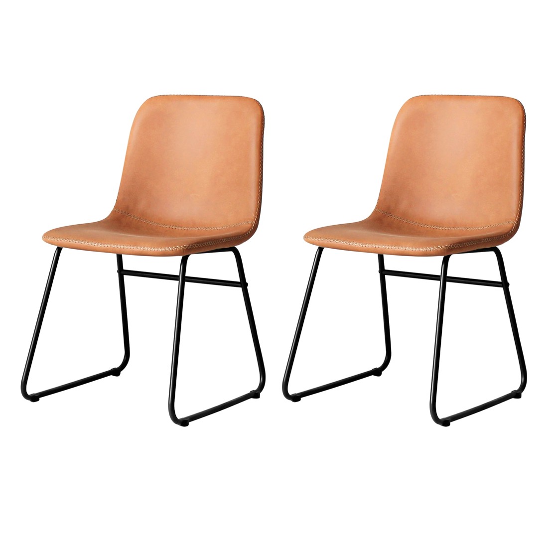 1 Levede Set Of 2 Dining Chairs - Brown, 1 of 6