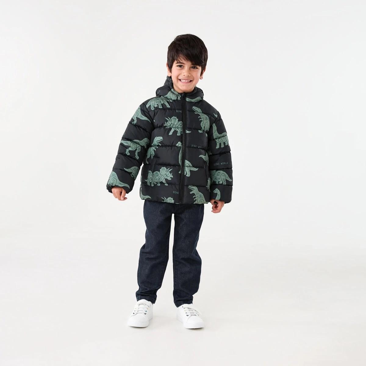 7 Printed Puffer Jacket Blk Dino, 7 of 10