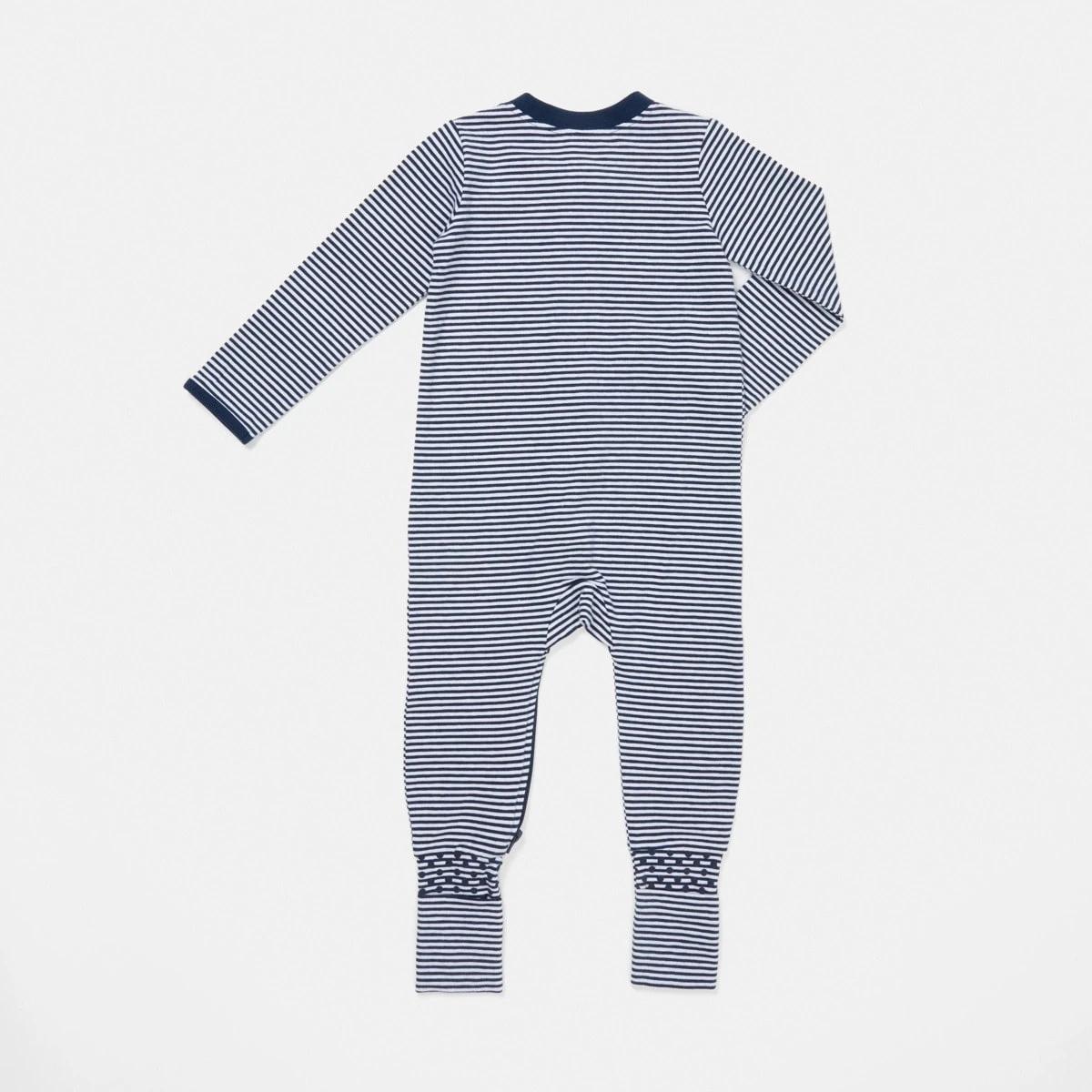 2 Turn Cuff Coverall Nvy Stripe, 2 of 4