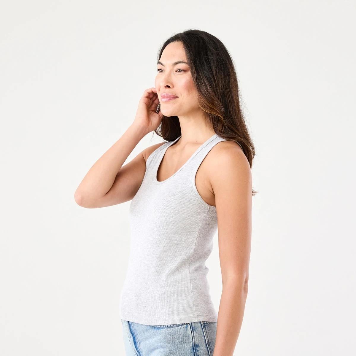 2 Sleeveless Rib Tank SILVER MARLE, 2 of 5